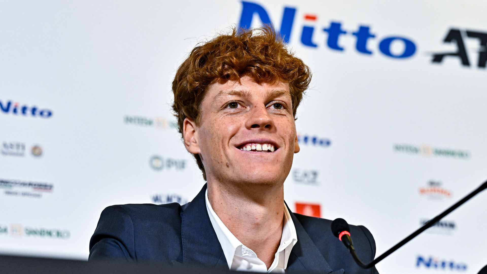 Jannik Sinner during Thursday's media day at the Nitto ATP Finals in Turin.