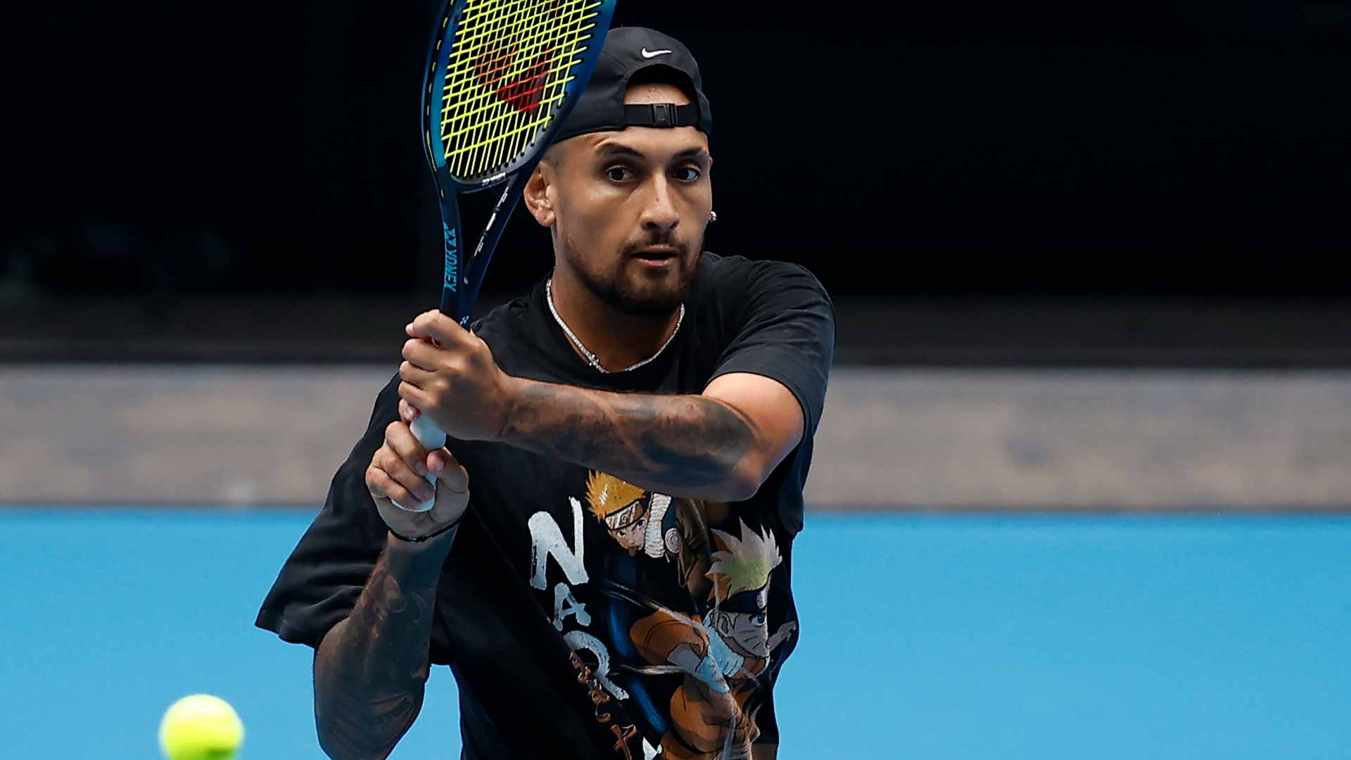 Nick Kyrgios, pictured at Melbourne Park in 2023, has not competed on the ATP Tour since June 2023.