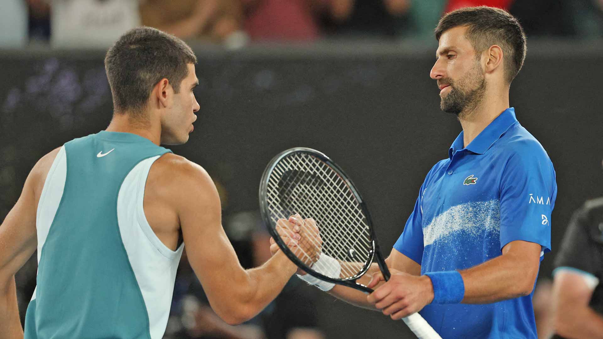 Carlos Alcaraz y Novak Djokovic jugaron por última vez el pasado mes de enero en Melbourne.