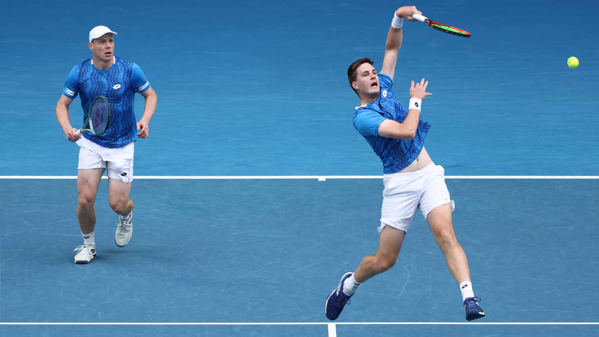 Harri Heliovaara and Henry Patten in action during their title run at January's Australian Open.