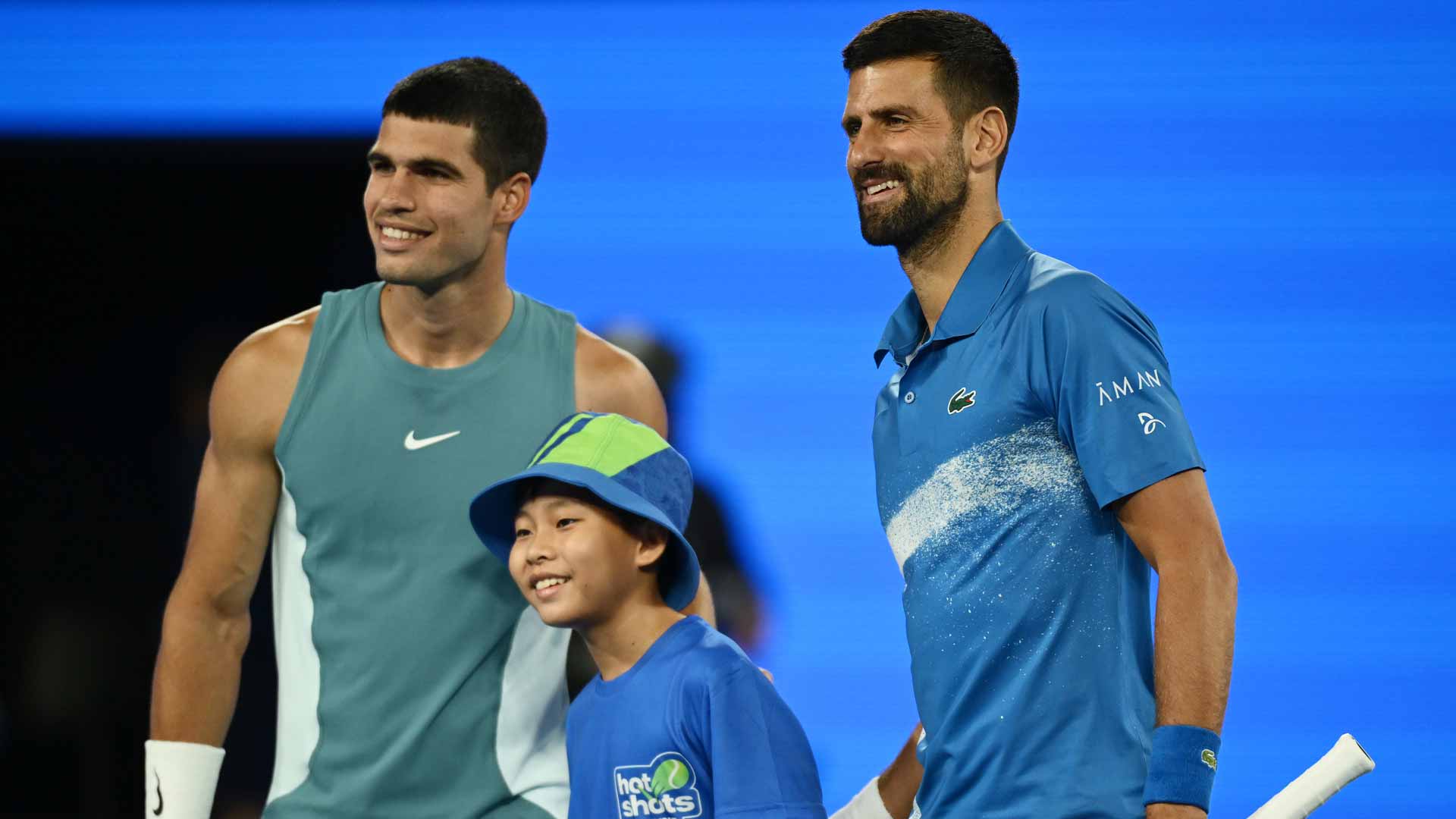 Carlos Alcaraz and Novak Djokovic met most recently at the Australian Open in January.