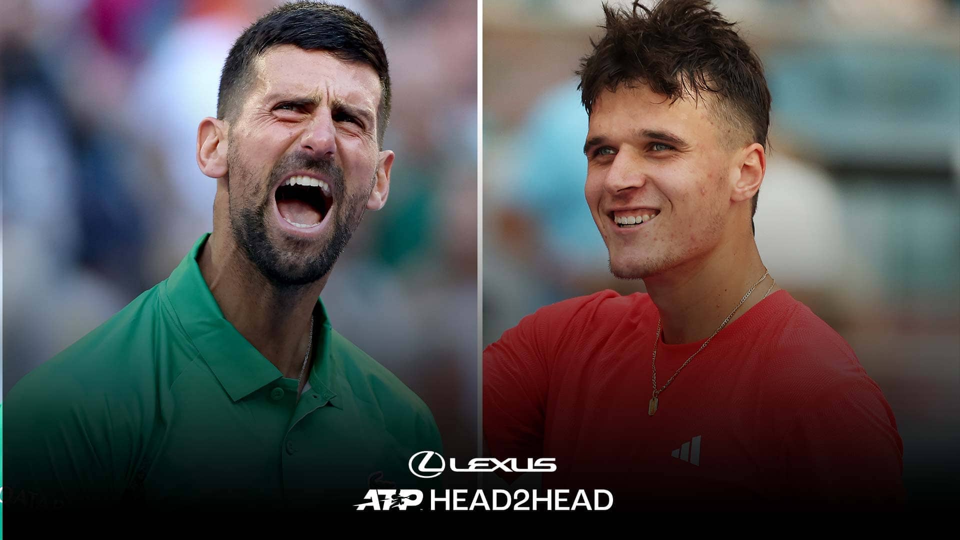 Novak Djokovic leads Jakub Mensik 1-0 in the pair's Lexus ATP Head2Head series.