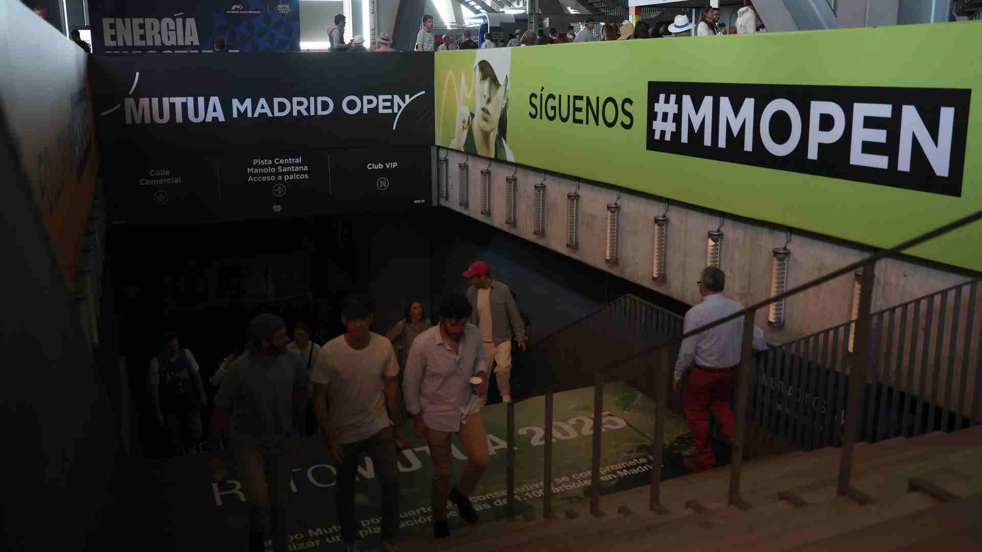 La jornada del lunes en el Mutua Madrid Open quedó cancelada por cortes de luz.