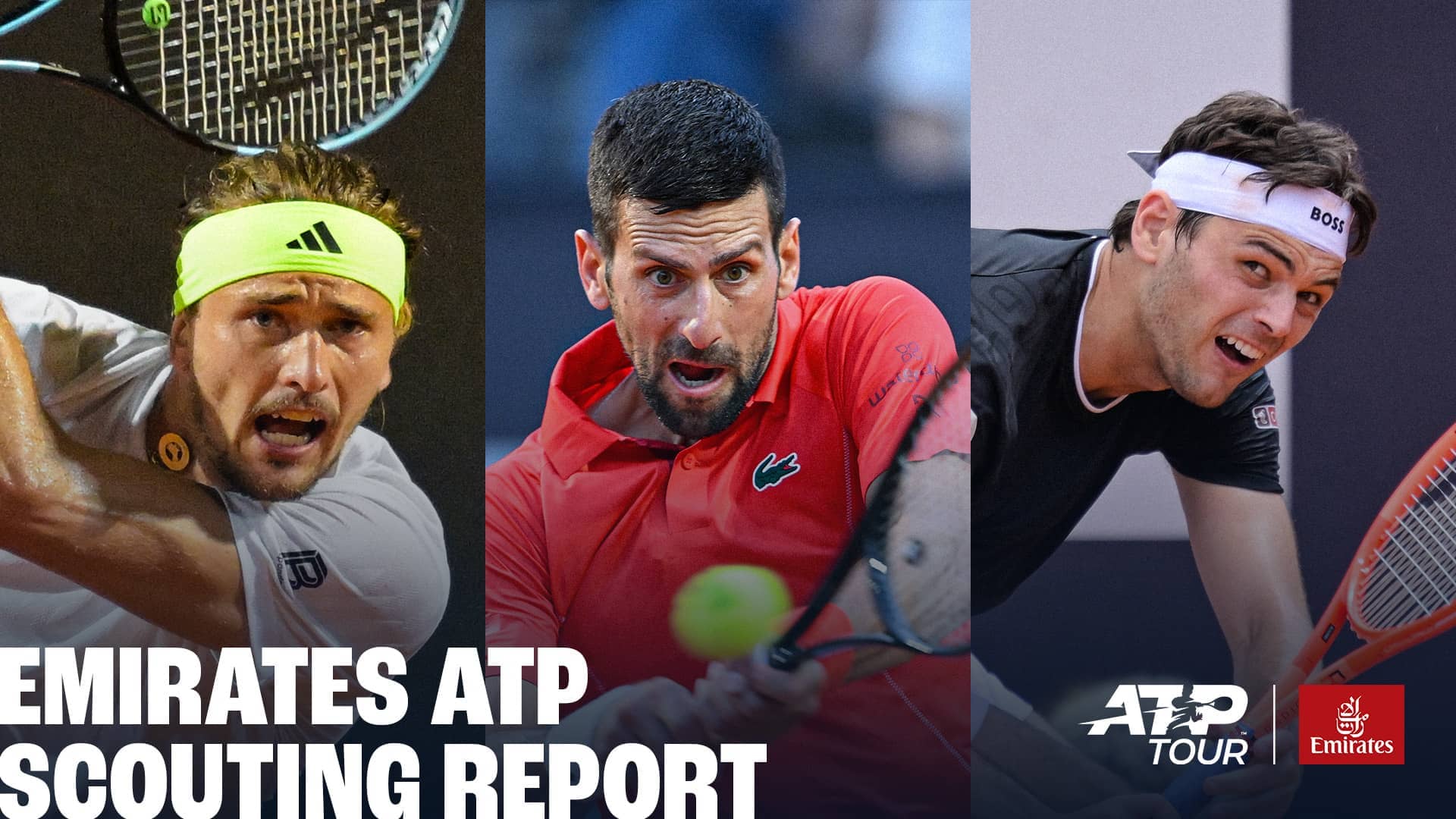 Alexander Zverev, Novak Djokovic y Taylor Fritz compiten esta semana en el ATP Tour.