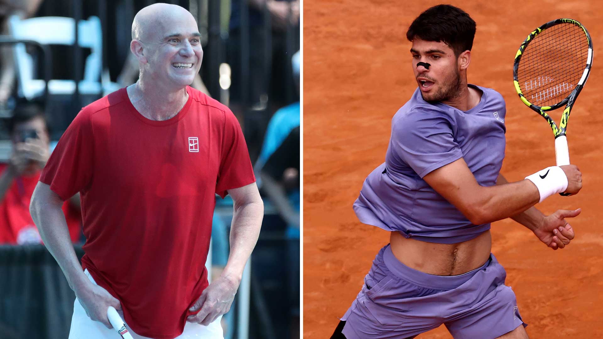 Andre Agassi shares his thoughts on Tennis Channel on why he believes Carlos Alcaraz has the edge against Jannik Sinner on clay.