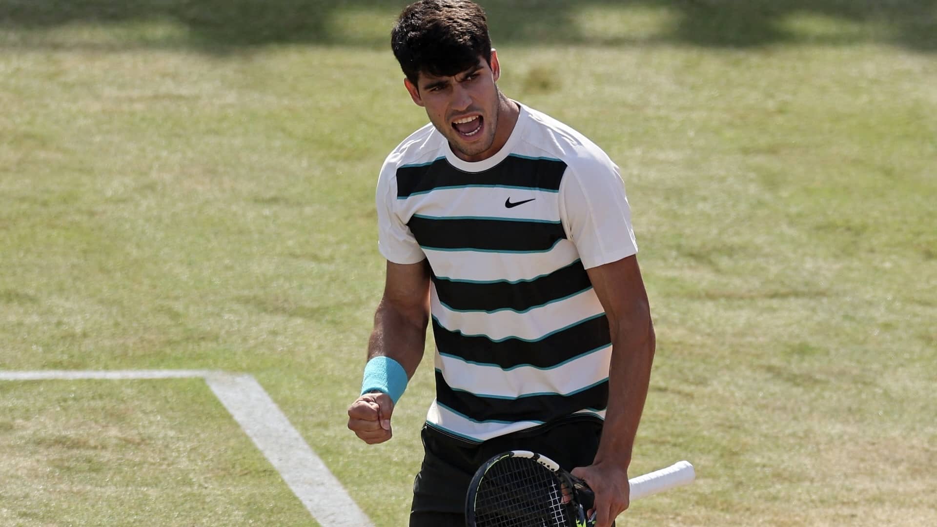 Carlos Alcaraz, tras ganar su primer partido en Queen's.
