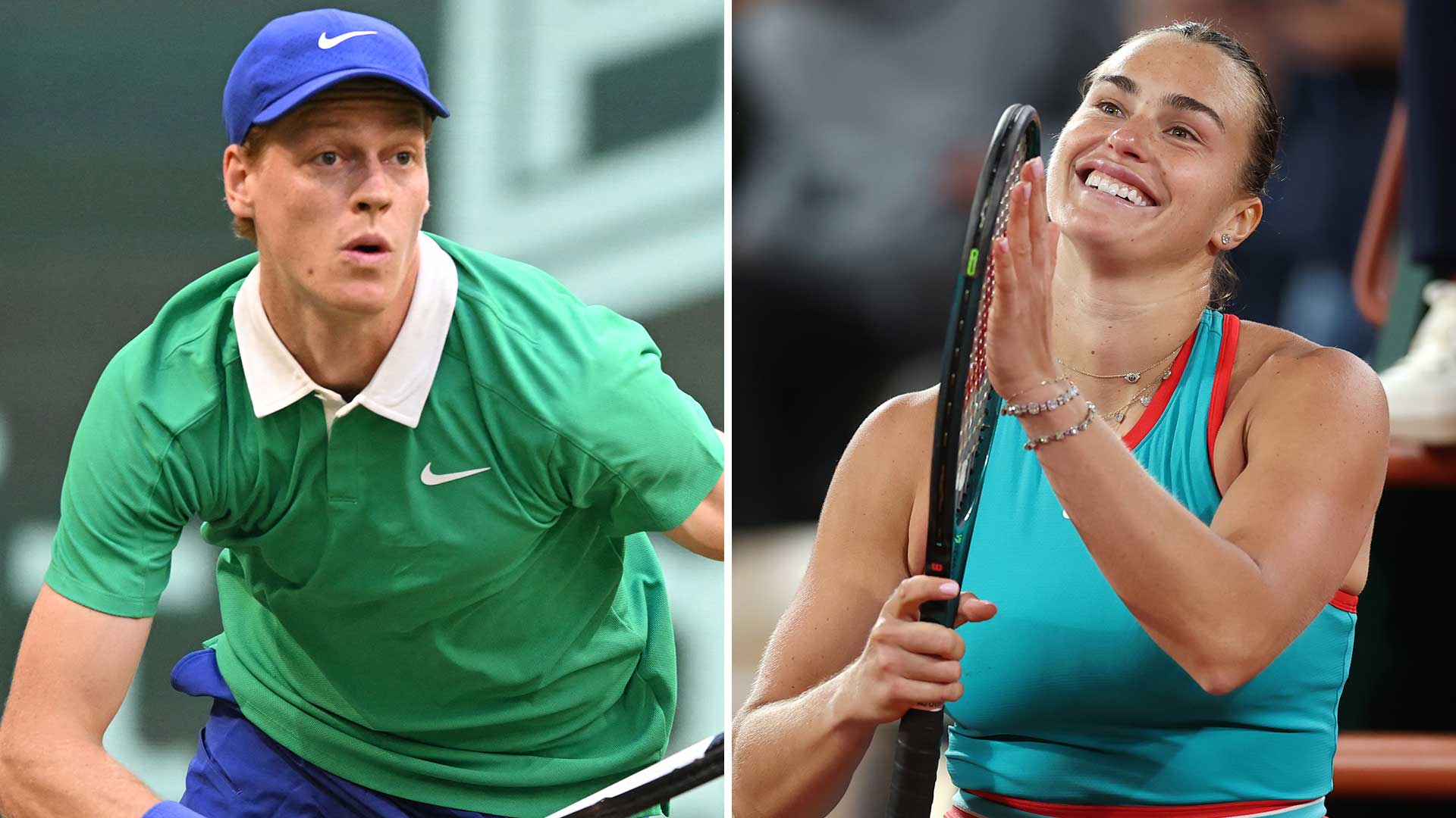 World No. 1s Jannik Sinner and Aryna Sabalenka spent time together on court on Monday at Wimbledon.