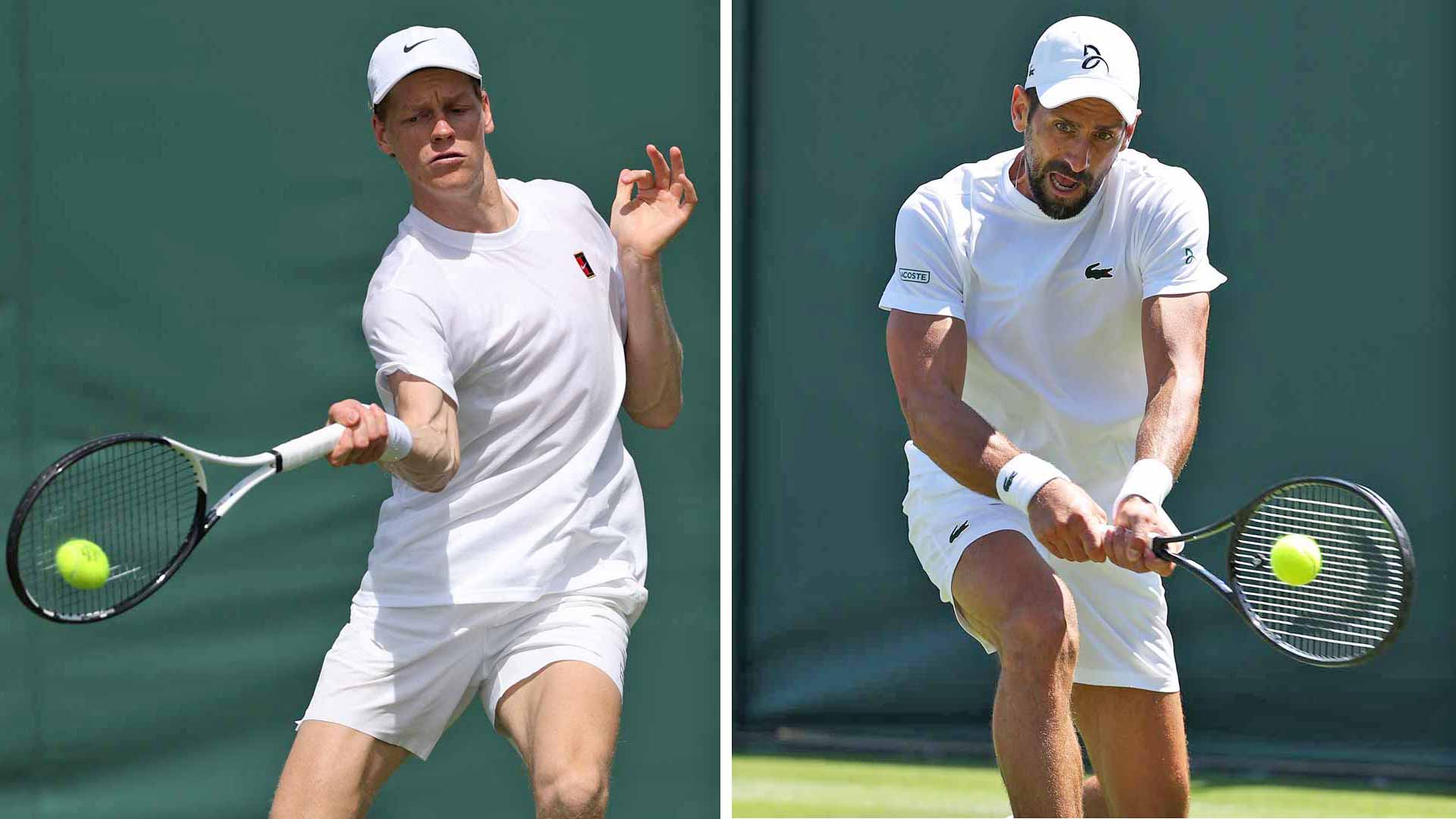 Sinner & Djokovic in same half of Wimbledon draw; Alcaraz plays Fognini