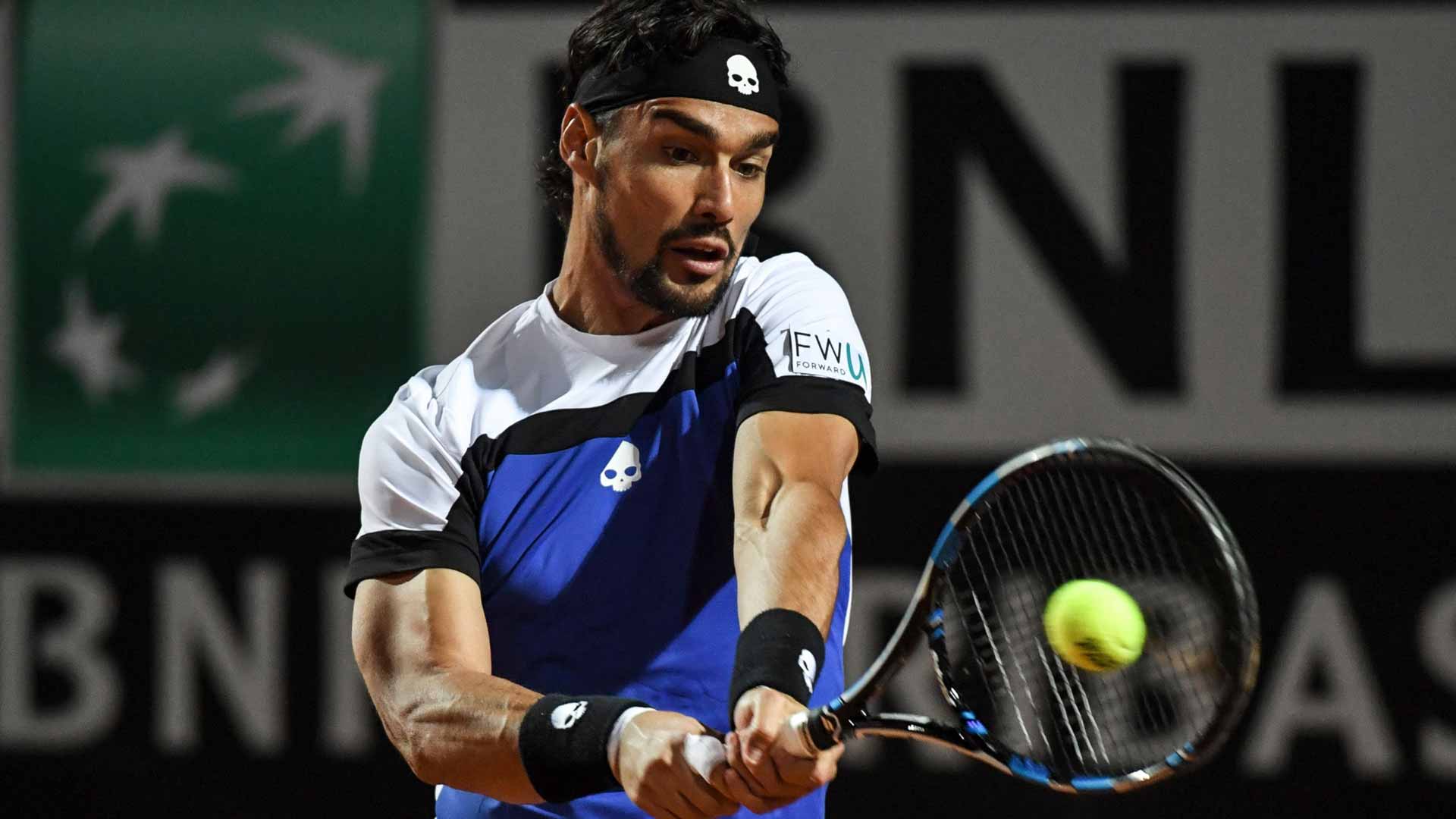 <a href='https://www.atptour.com/en/players/fabio-fognini/f510/overview'>Fabio Fognini</a> stuns World No. 1 <a href='https://www.atptour.com/en/players/andy-murray/mc10/overview'>Andy Murray</a> in Rome in 2017.
