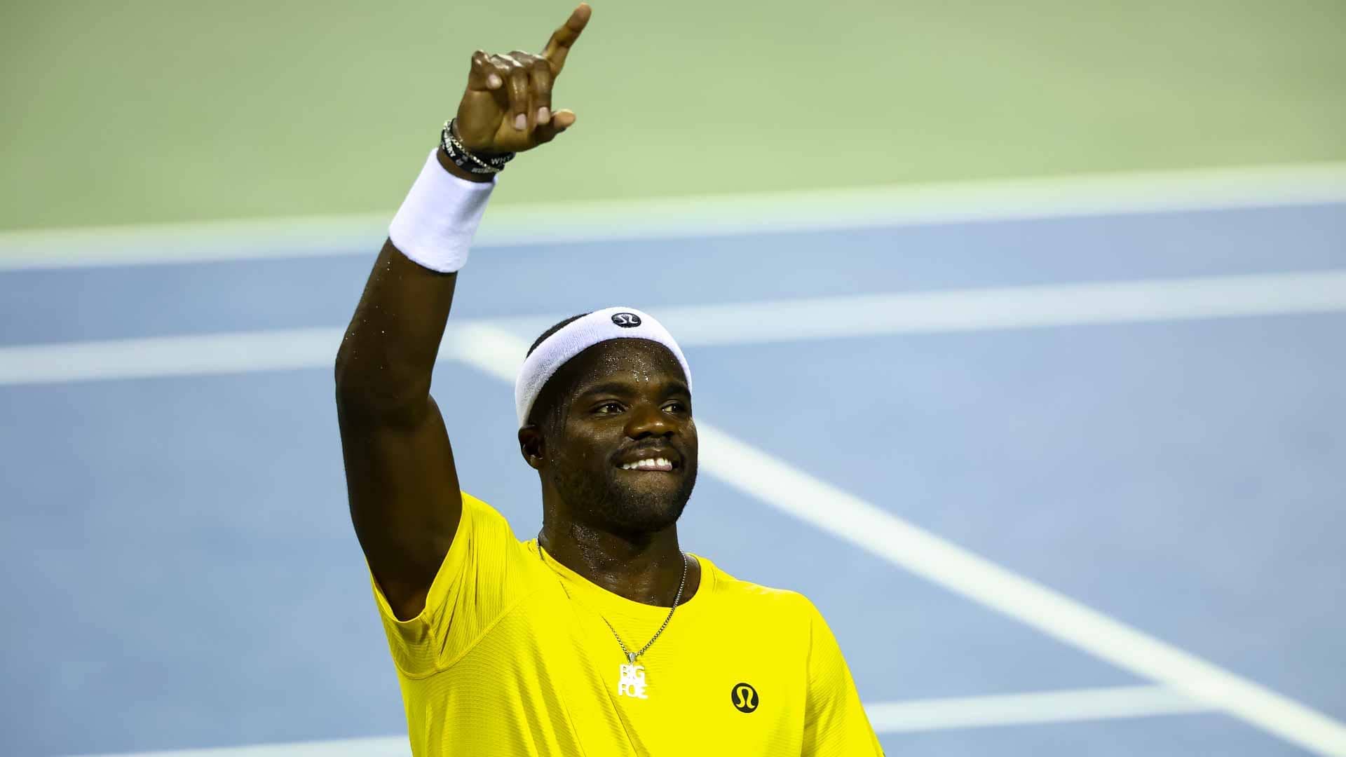 Dressed in Commanders colours, Tiafoe wins three-setter in Washington opener