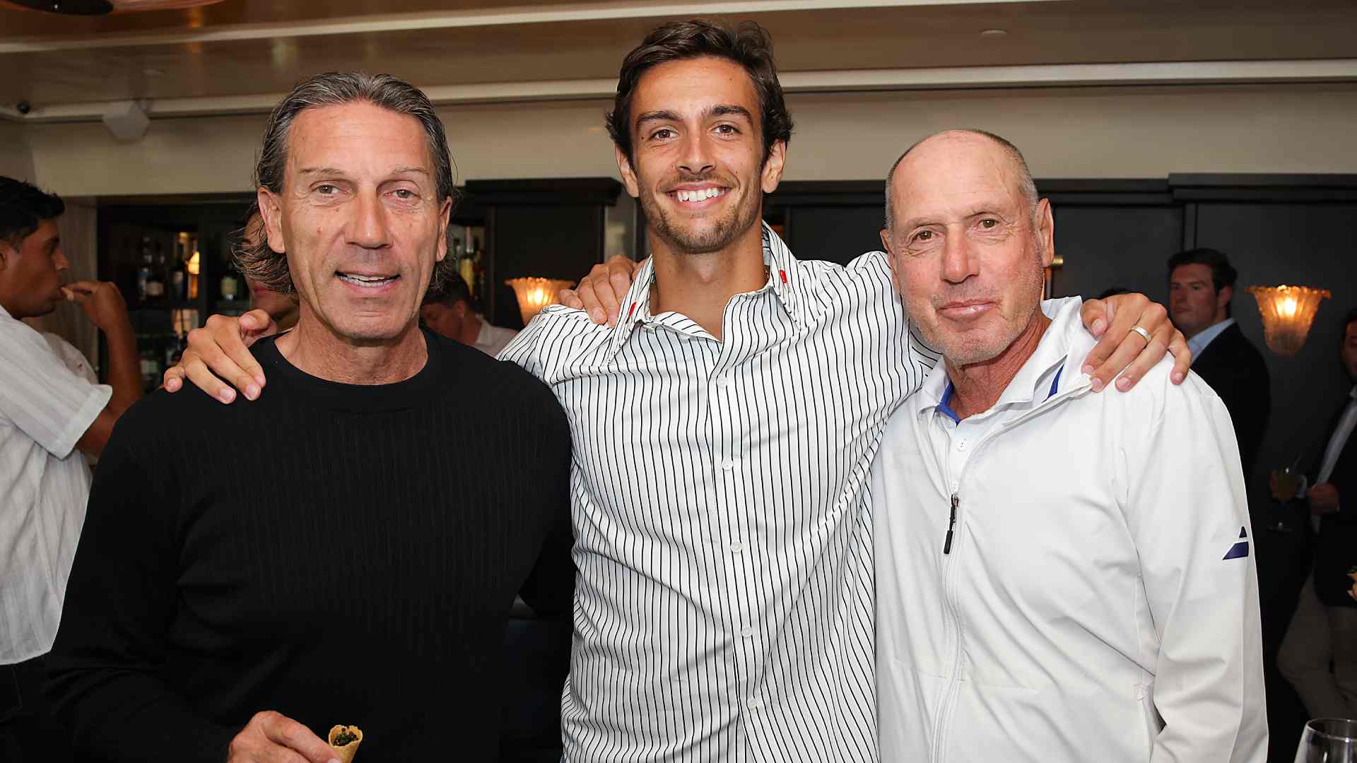 <a href='https://www.atptour.com/en/players/lorenzo-musetti/m0ej/overview'>Lorenzo Musetti</a> at the player party in Washington.