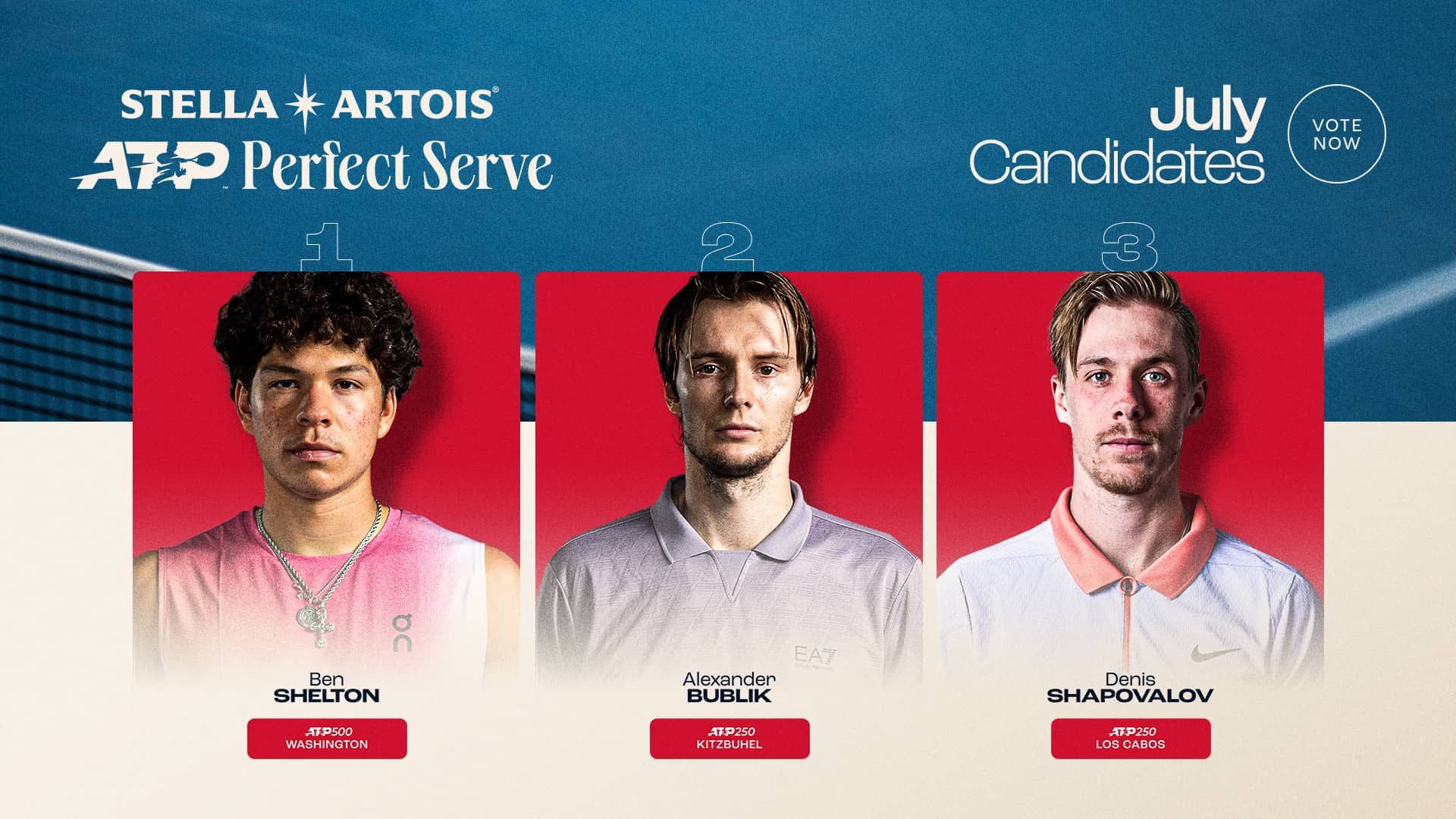 Stella Artois ATP Perfect Serve: Vote now for July's winner 