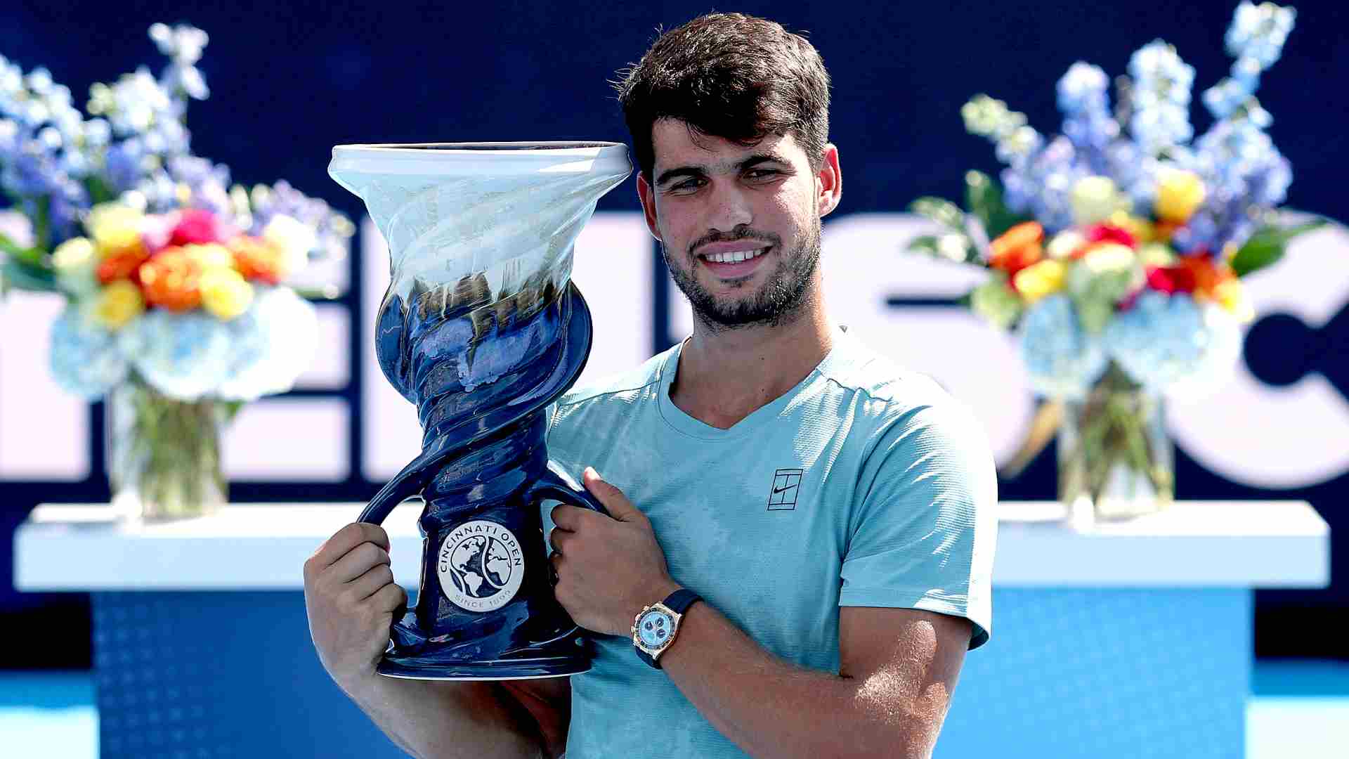 Alcaraz claims first Cincinnati crown after Sinner retires
