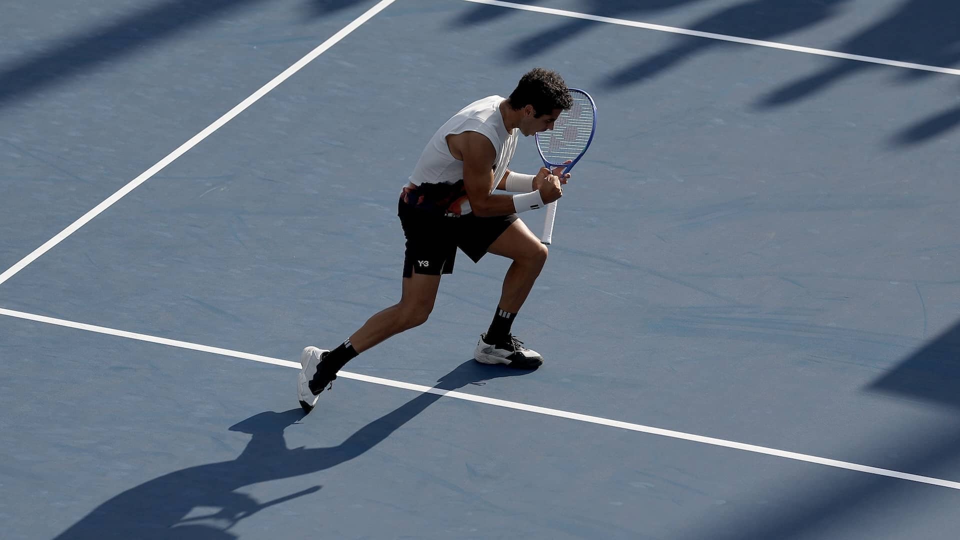 Jaume Munar, celebrando un punto en la segunda ronda del US Open.