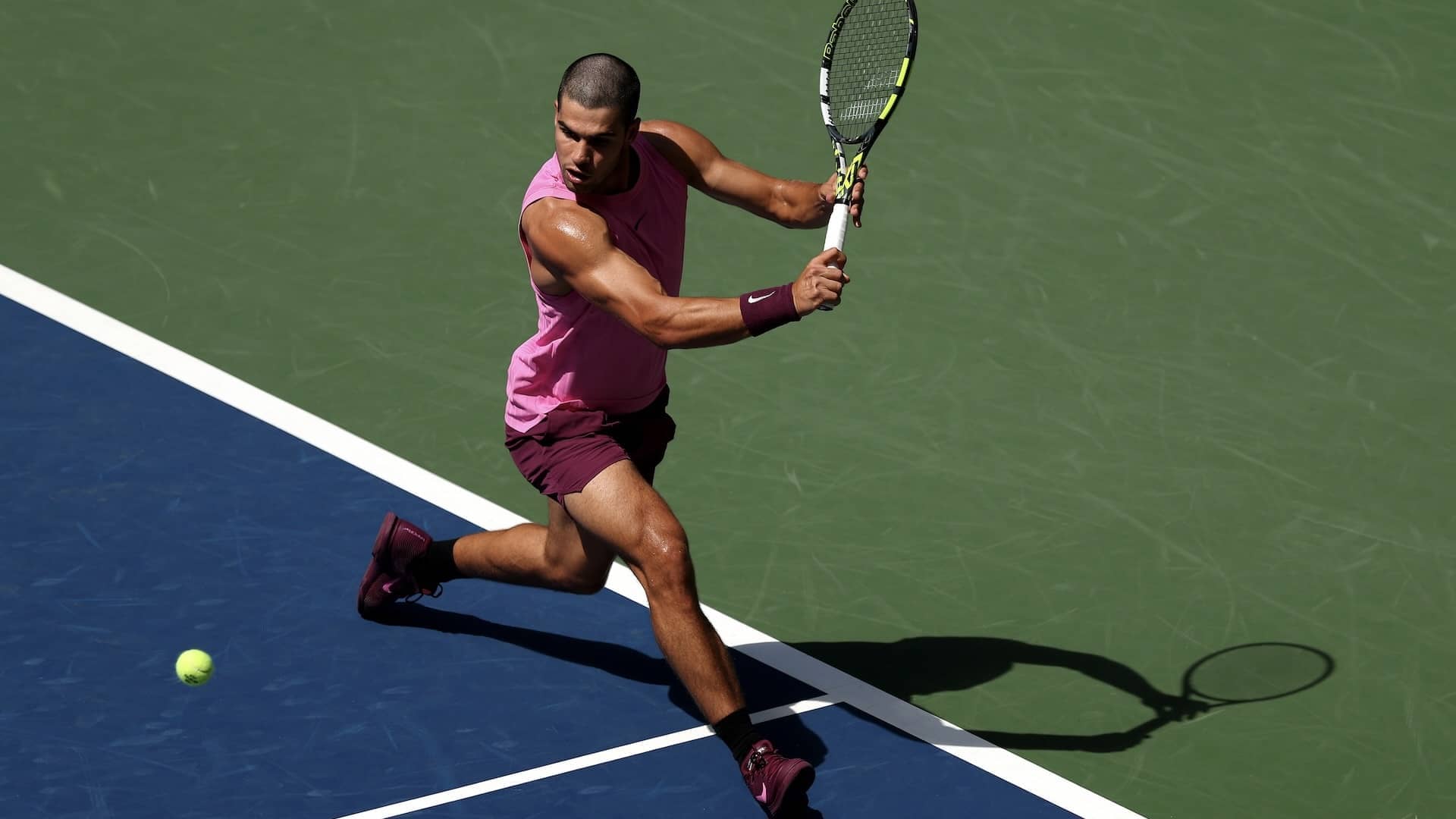 Carlos Alcaraz, durante su partido de tercera ronda en el US Open.