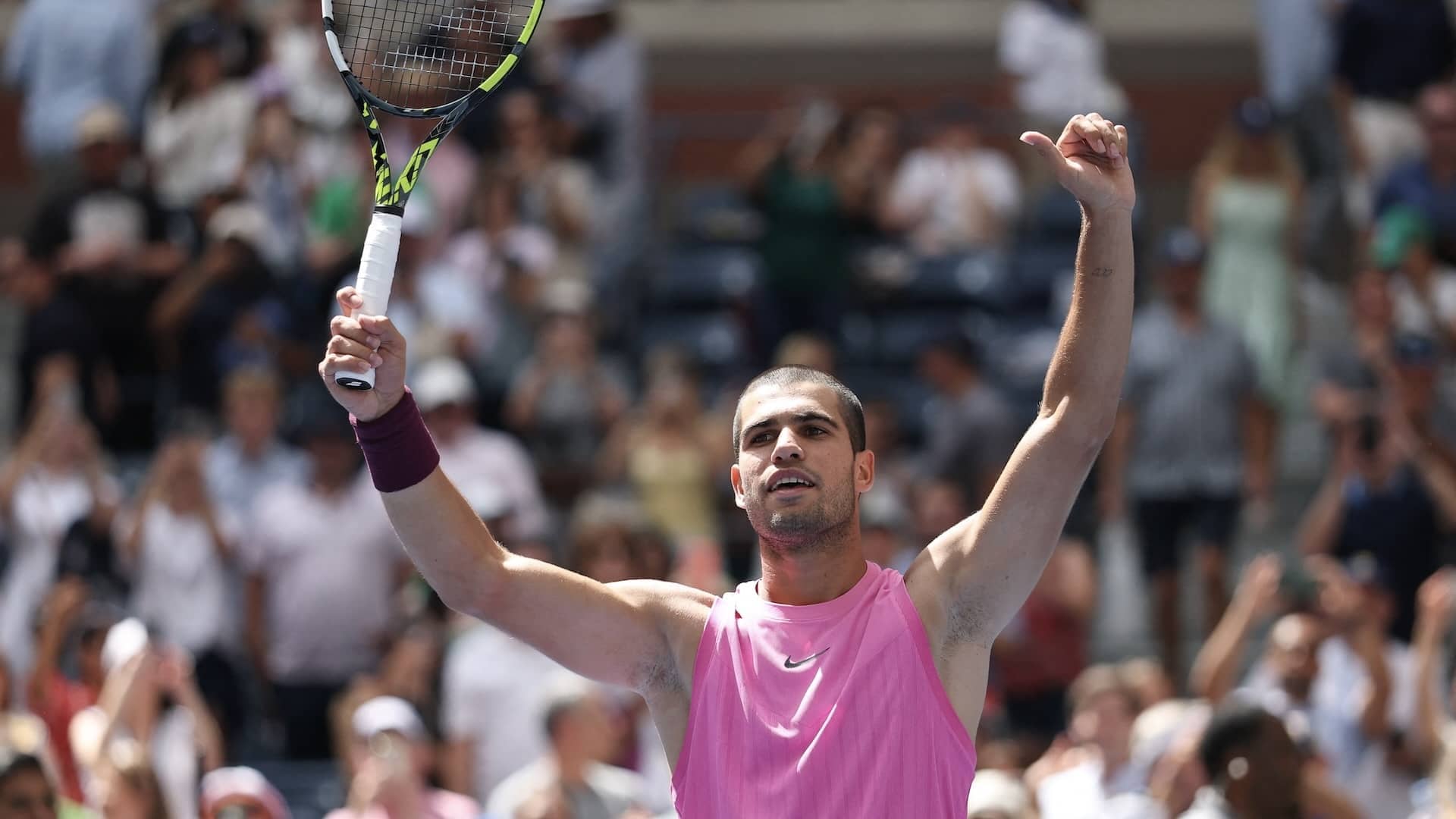 Carlos Alcaraz, tras superar la tercera ronda en el US Open.
