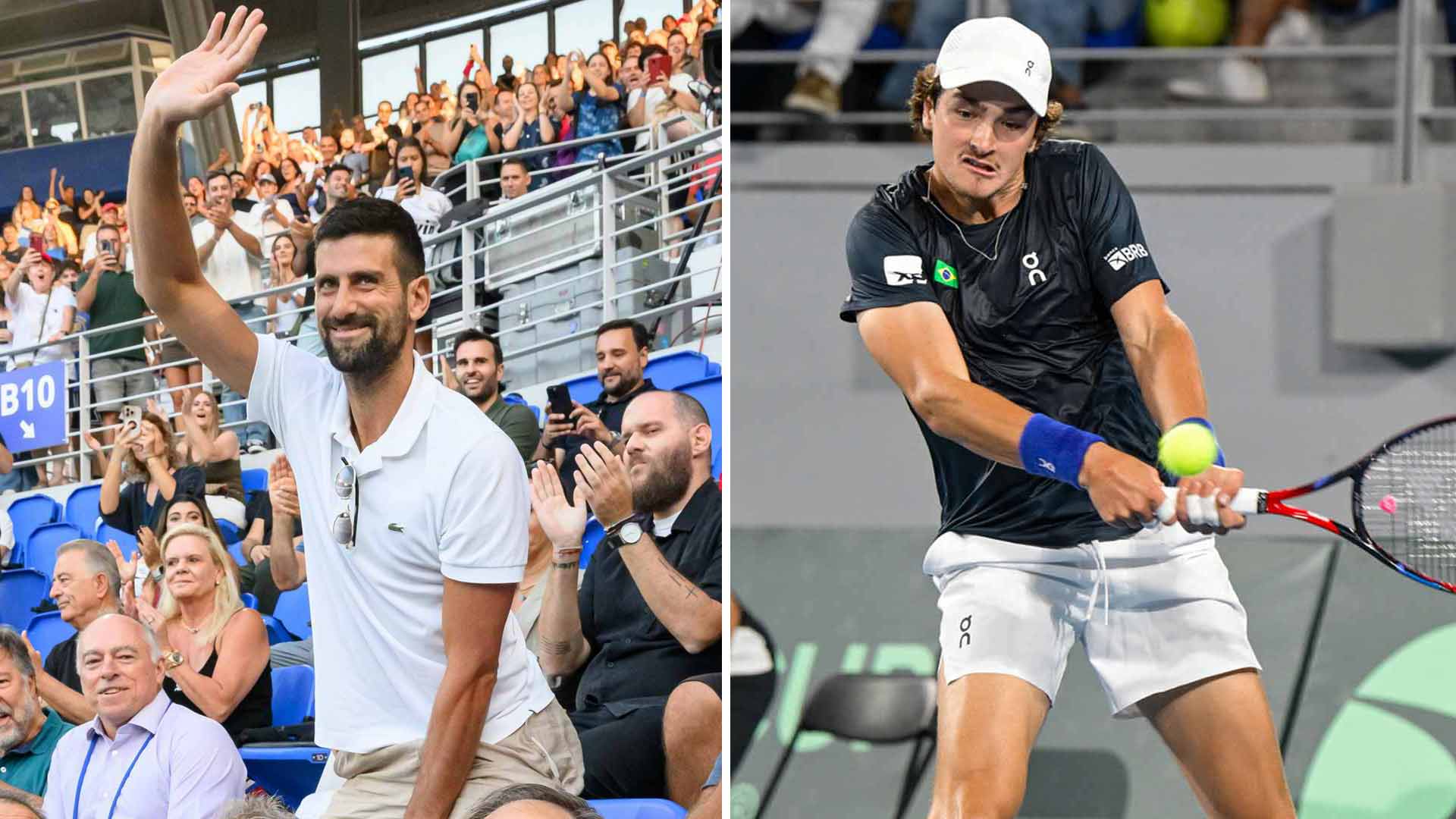 Djokovic watches Fonseca's thrilling Davis Cup win against Tsitsipas