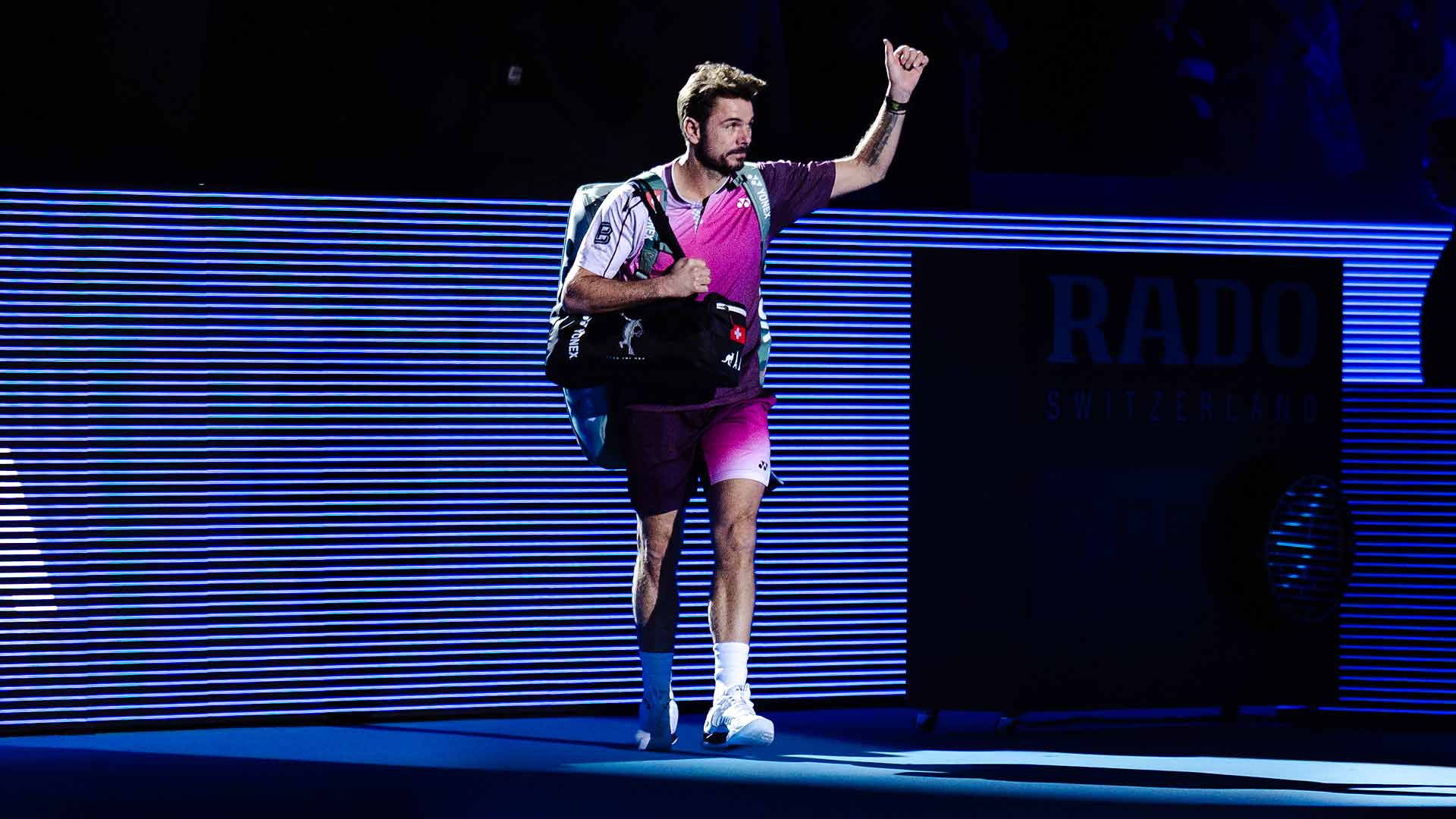 Stan Wawrinka, who reached the second round in Basel, waved to his home crowd.