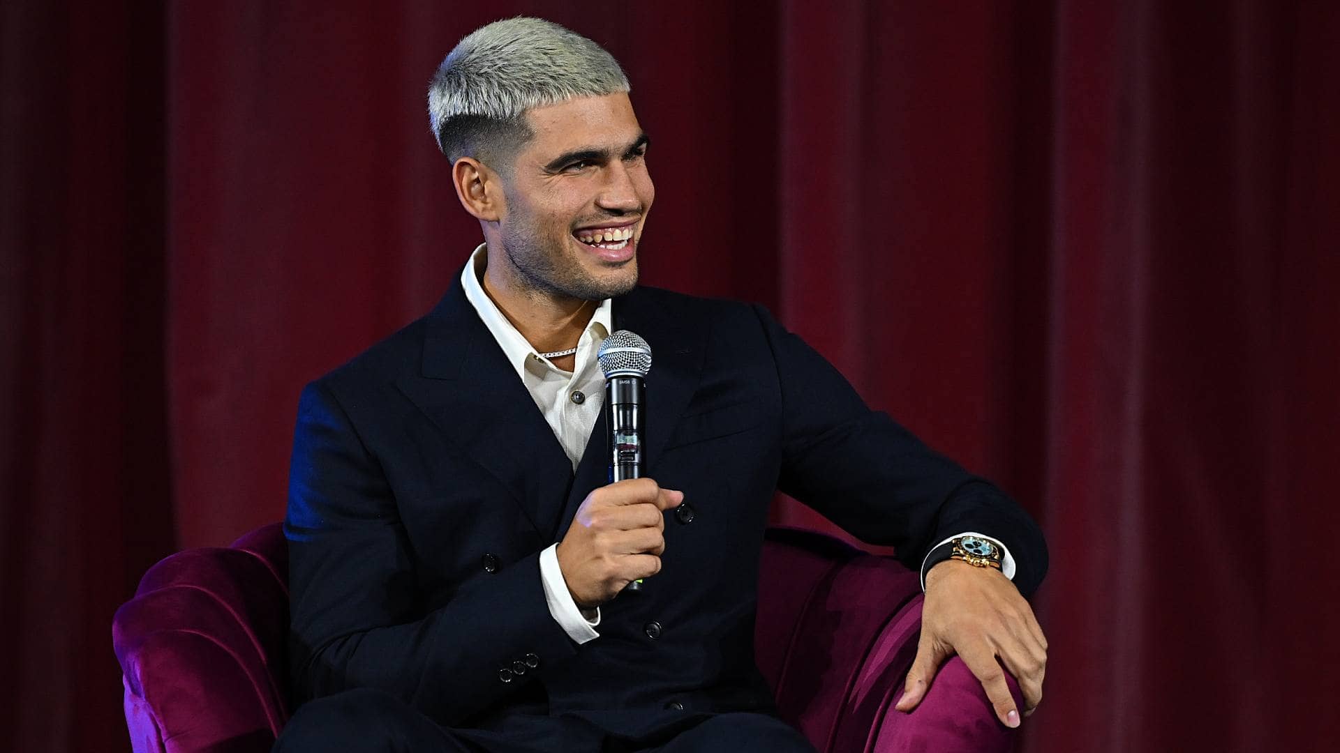 <a href='https://www.atptour.com/en/players/carlos-alcaraz/a0e2/overview'>Carlos Alcaraz</a> speaks ahead of the <a href='https://www.atptour.com/en/tournaments/nitto-atp-finals/605/overview'>Nitto ATP Finals</a>.