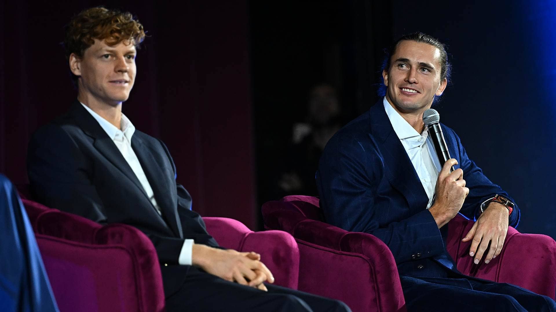 <a href='https://www.atptour.com/en/players/jannik-sinner/s0ag/overview'>Jannik Sinner</a> and <a href='https://www.atptour.com/en/players/alexander-zverev/z355/overview'>Alexander Zverev</a> ahead of the <a href='https://www.atptour.com/en/tournaments/nitto-atp-finals/605/overview'>Nitto ATP Finals</a>.