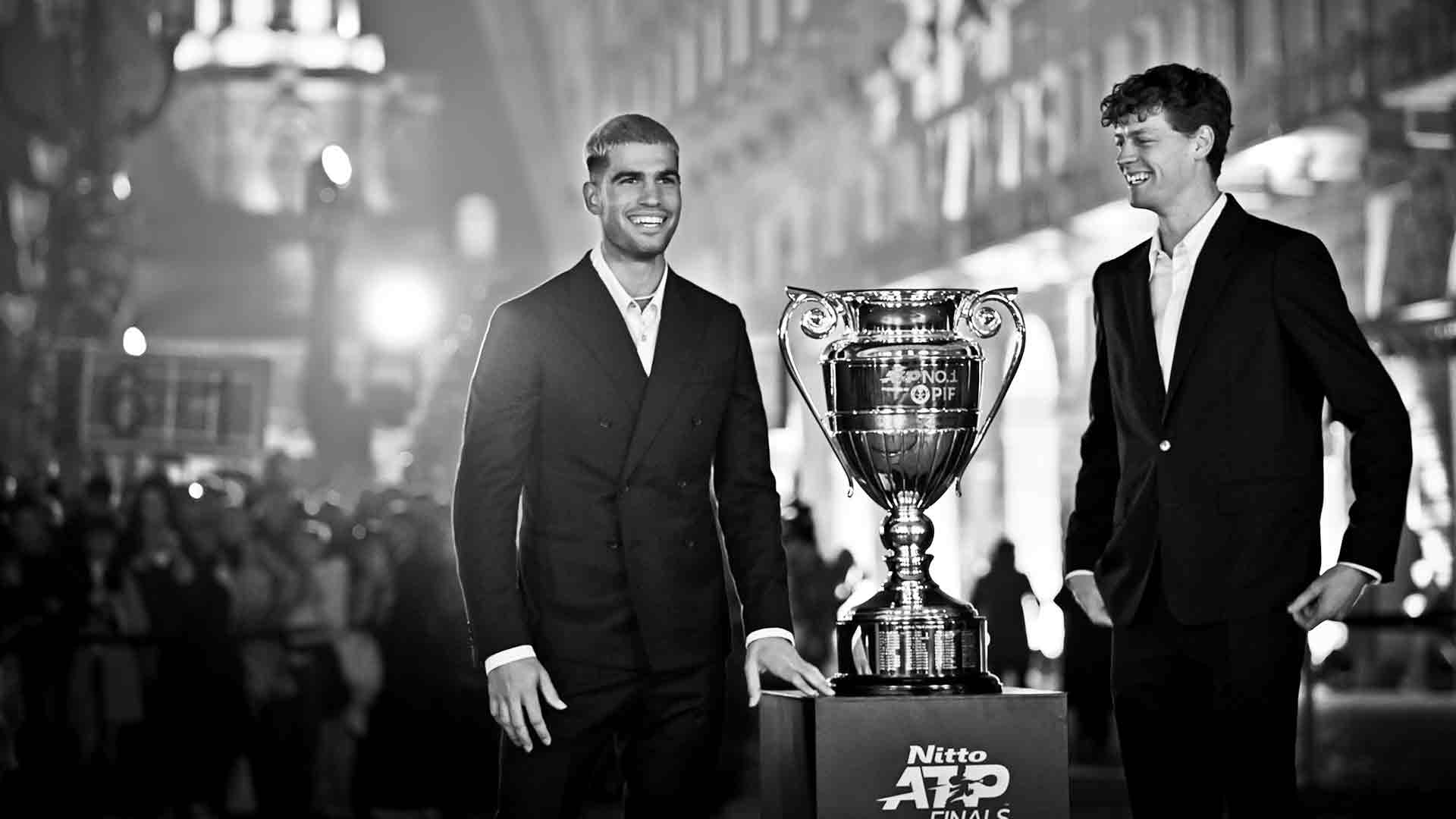 Carlos Alcaraz y Jannik Sinner antes de debutar en las Nitto ATP Finals.