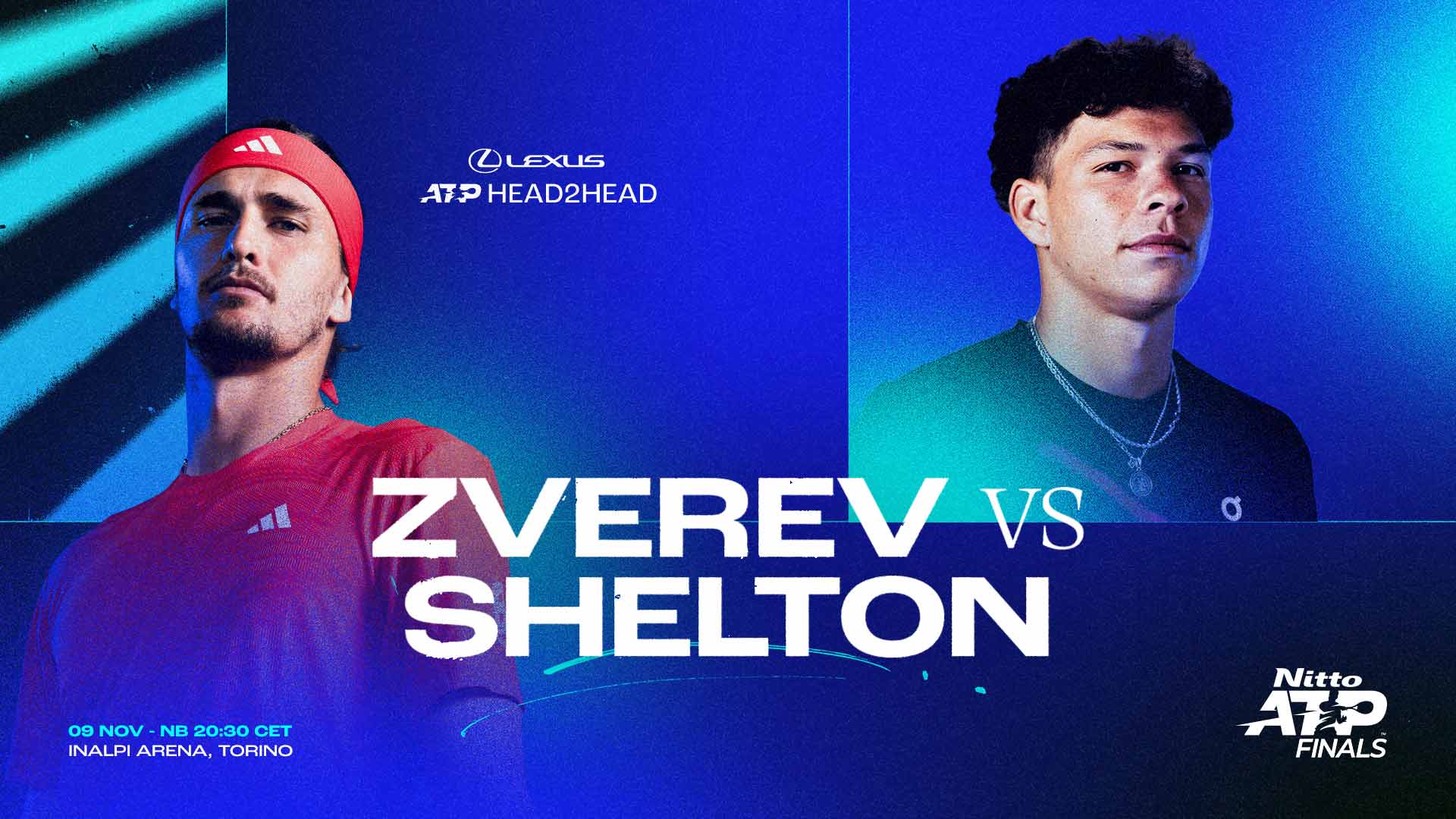 Zverev, Shelton Square Off On Day 1 at Nitto ATP Finals