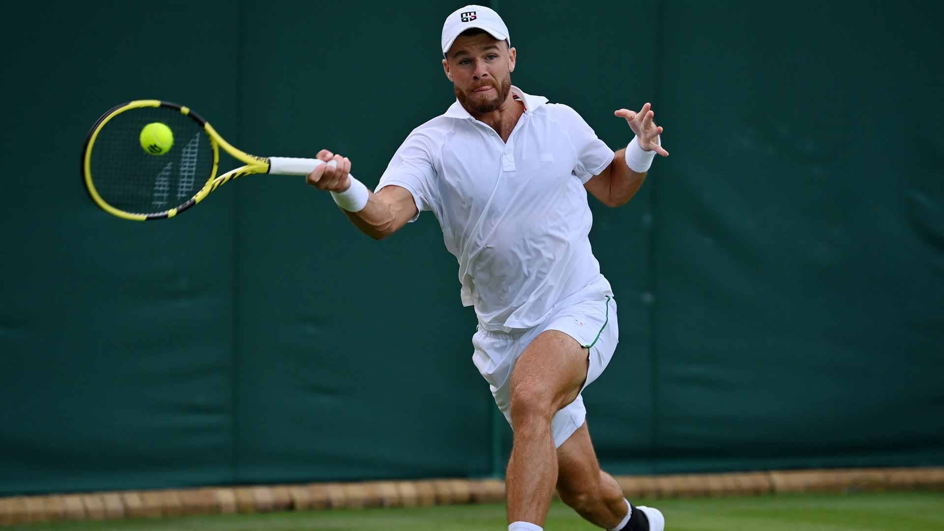 <a href='https://www.atptour.com/en/players/christian-harrison/hb05/overview'>Christian Harrison</a> at <a href='https://www.atptour.com/en/tournaments/wimbledon/540/overview'>Wimbledon</a> in 2022.