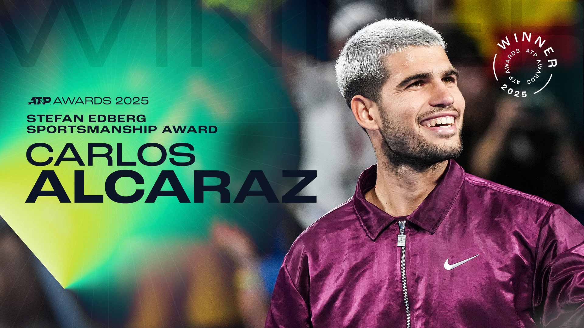 Alcaraz wins 2025 Stefan Edberg Sportsmanship Award