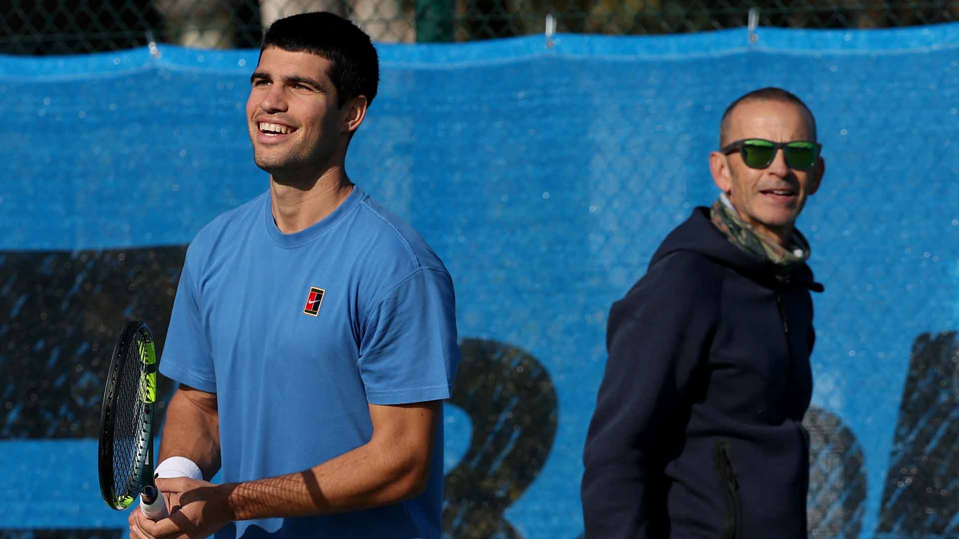 <a href='https://www.atptour.com/en/players/carlos-alcaraz/a0e2/overview'>Carlos Alcaraz</a> trains in Murcia in preparation for the 2026 season.