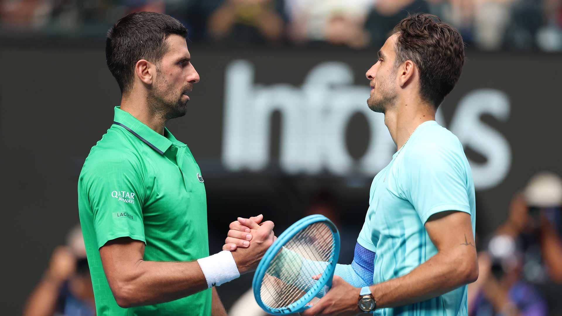 Musetti retires vs. Djokovic after taking two-set lead in Australian Open QF