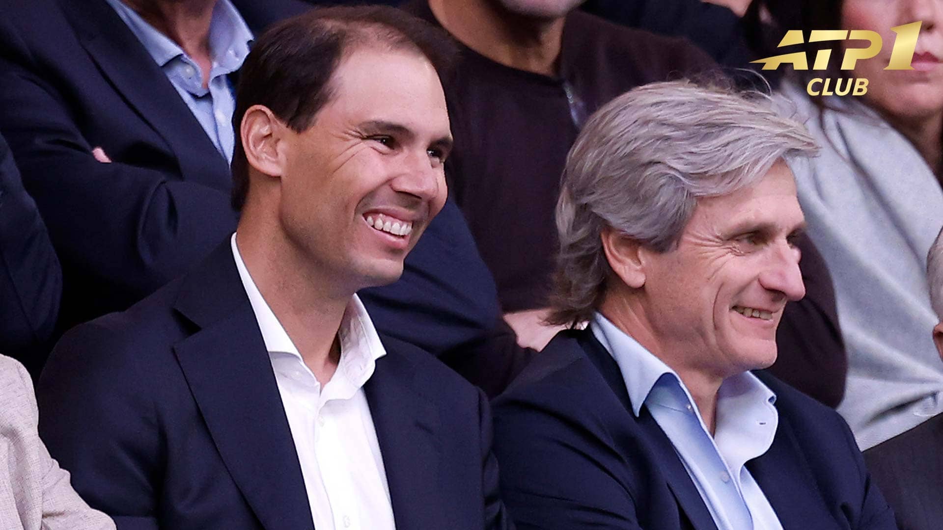 Rafael Nadal watches the Australian Open final alongside his agent Carlos Costa.