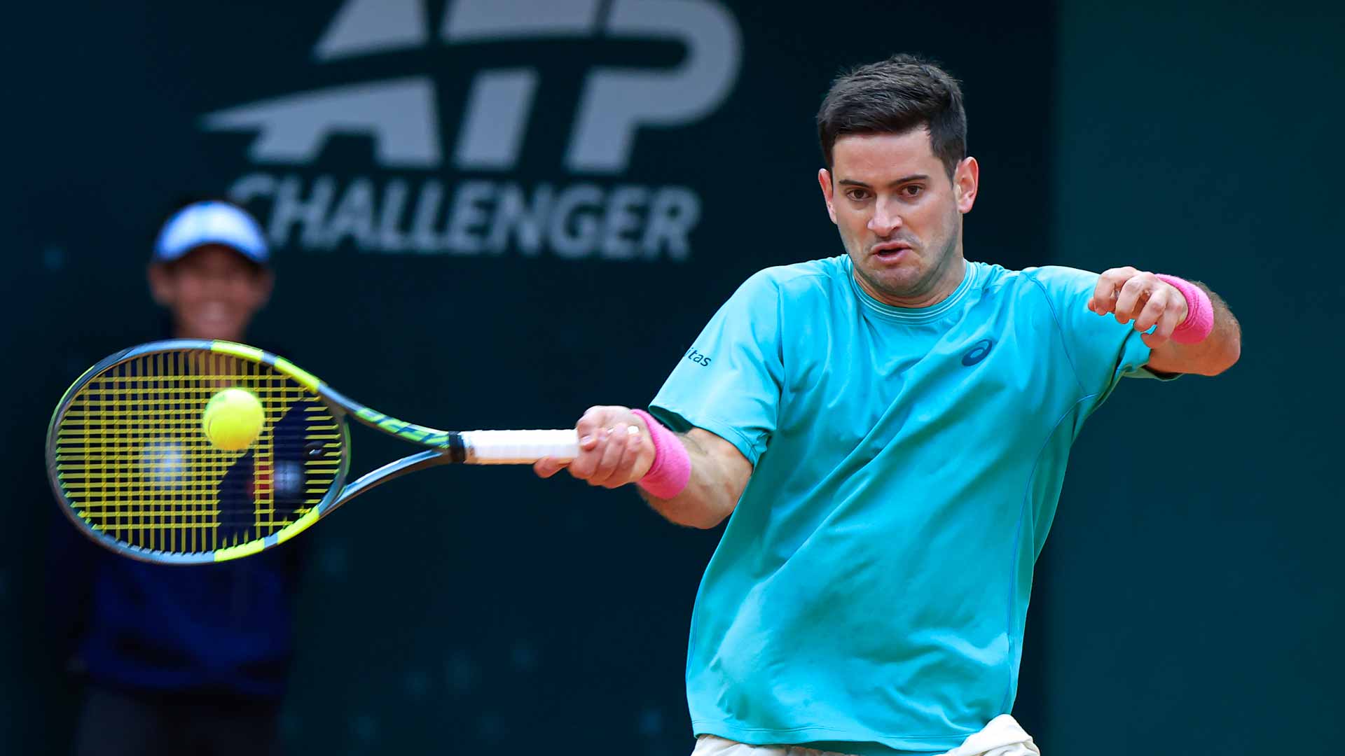 <a href='https://www.atptour.com/en/players/nicolas-mejia/m0aw/overview'>Nicolas Mejia</a> in action at the San Luis Potosi Challenger.