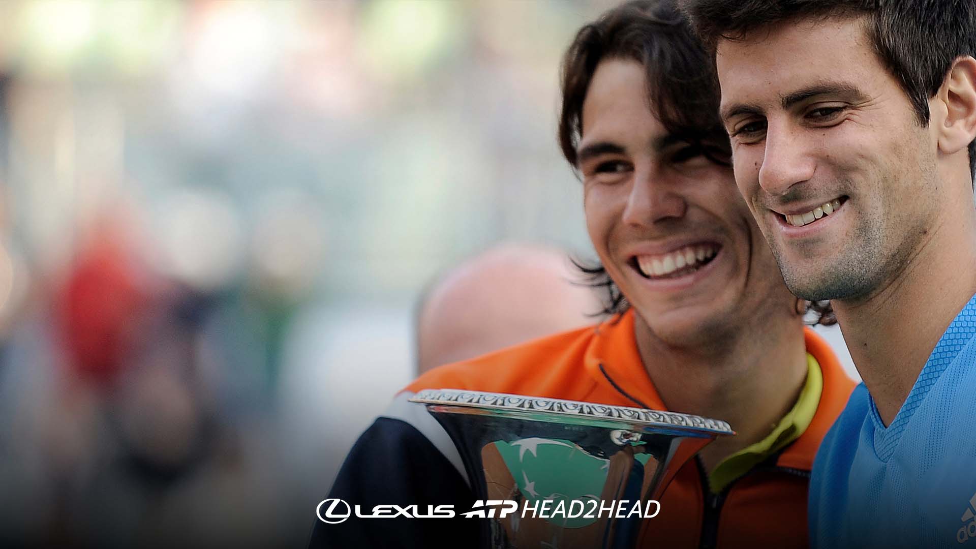 Rafael Nadal and Novak Djokovic following the 2009 Rome final.