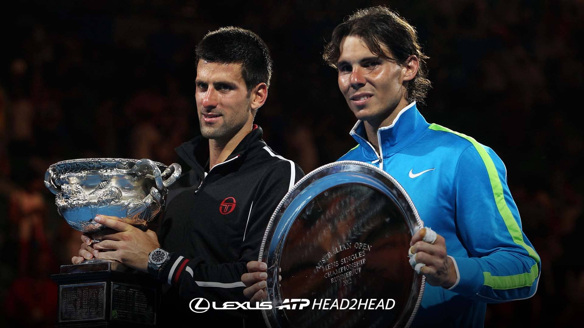Novak Djokovic prevails in a seventh straight final meeting against Rafael Nadal at the 2012 Australian Open.