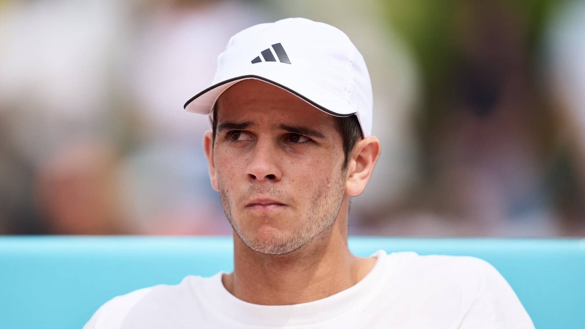 Rafael Jódar durante un entrenamiento en el Mutua Madrid Open.