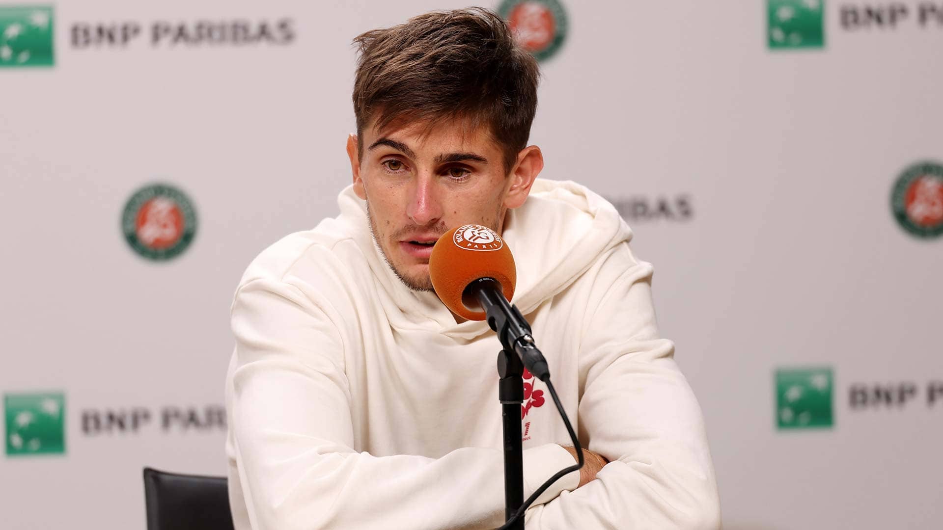 Matteo Arnaldi was due to compete in his first major semi-final on Friday at Roland Garros.