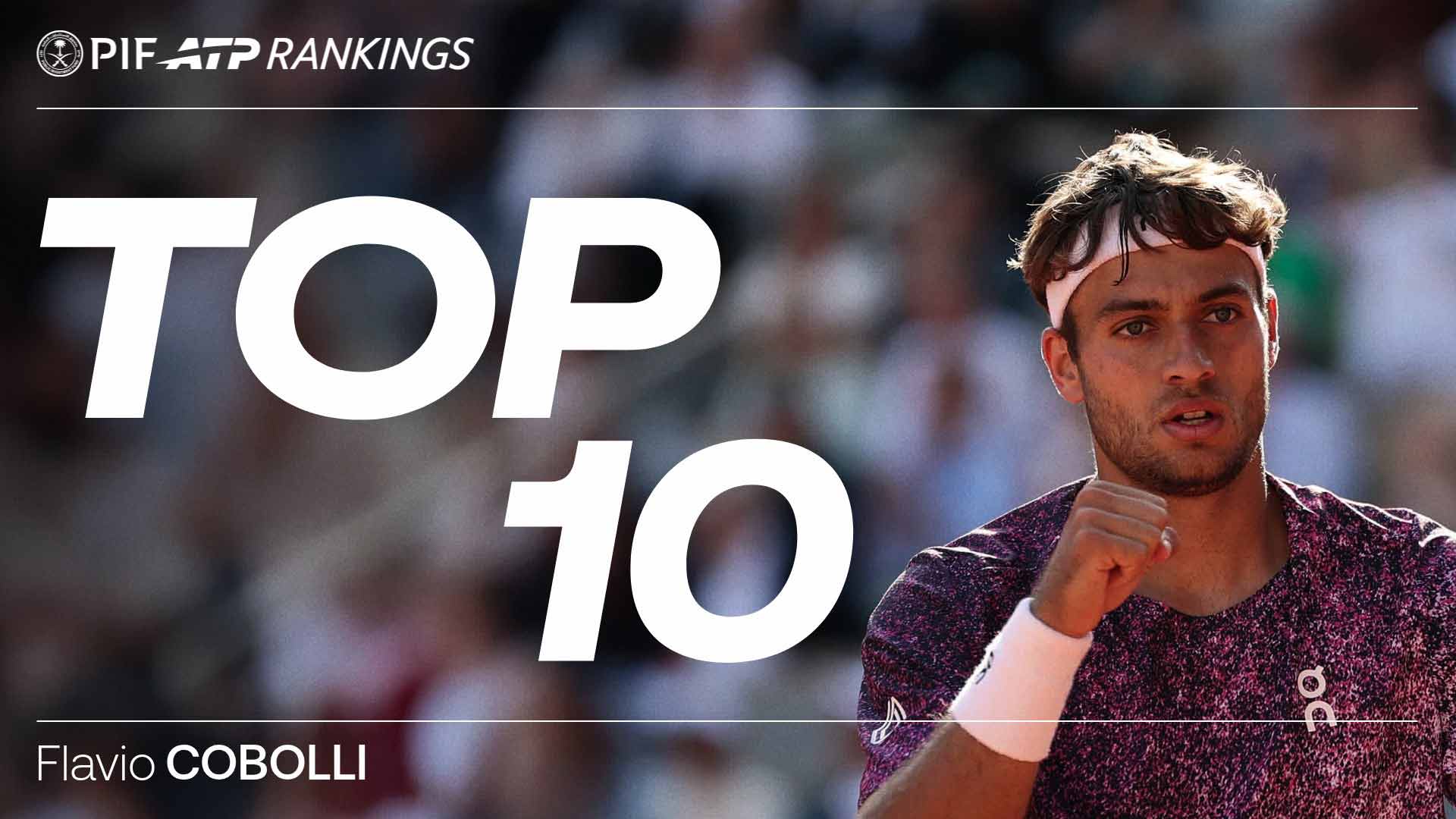 Flavio Cobolli is up to a career-high No. 10 in the PIF ATP Rankings.