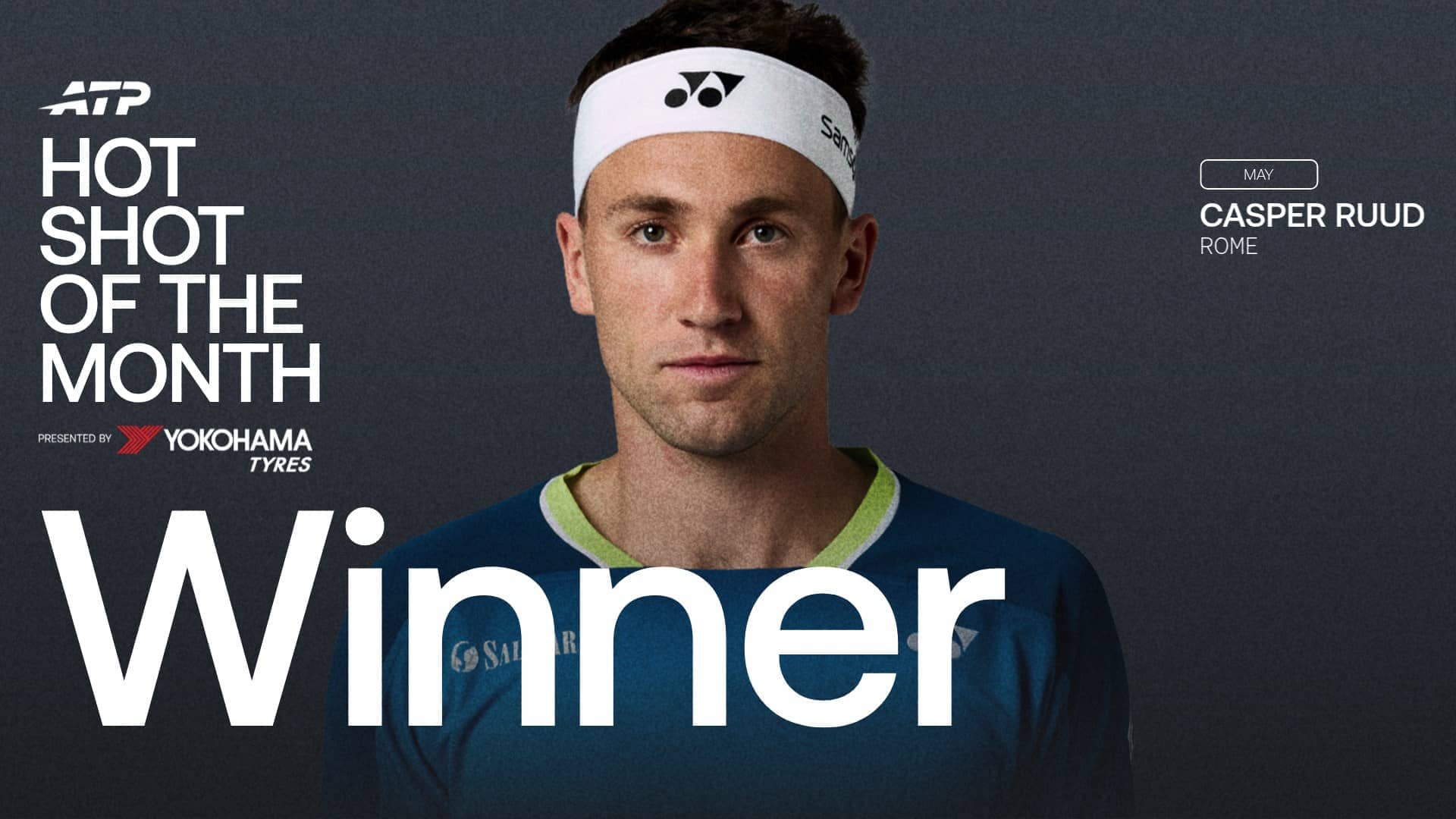 Casper Ruud ganó el premio Hot Shot del mes presented by Yokohama en mayo. 