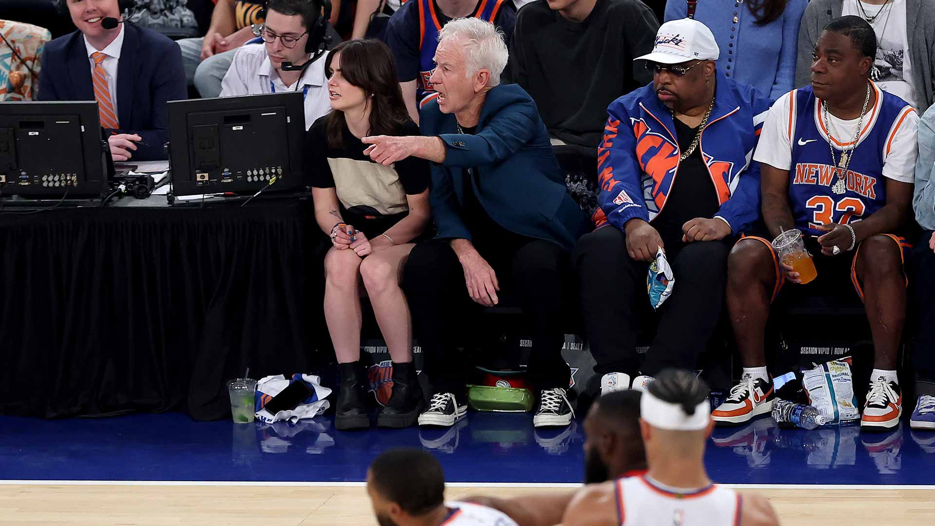 <a href='https://www.atptour.com/en/players/john-mcenroe/m047/overview'>John McEnroe</a> at a New York Knicks game in 2025.