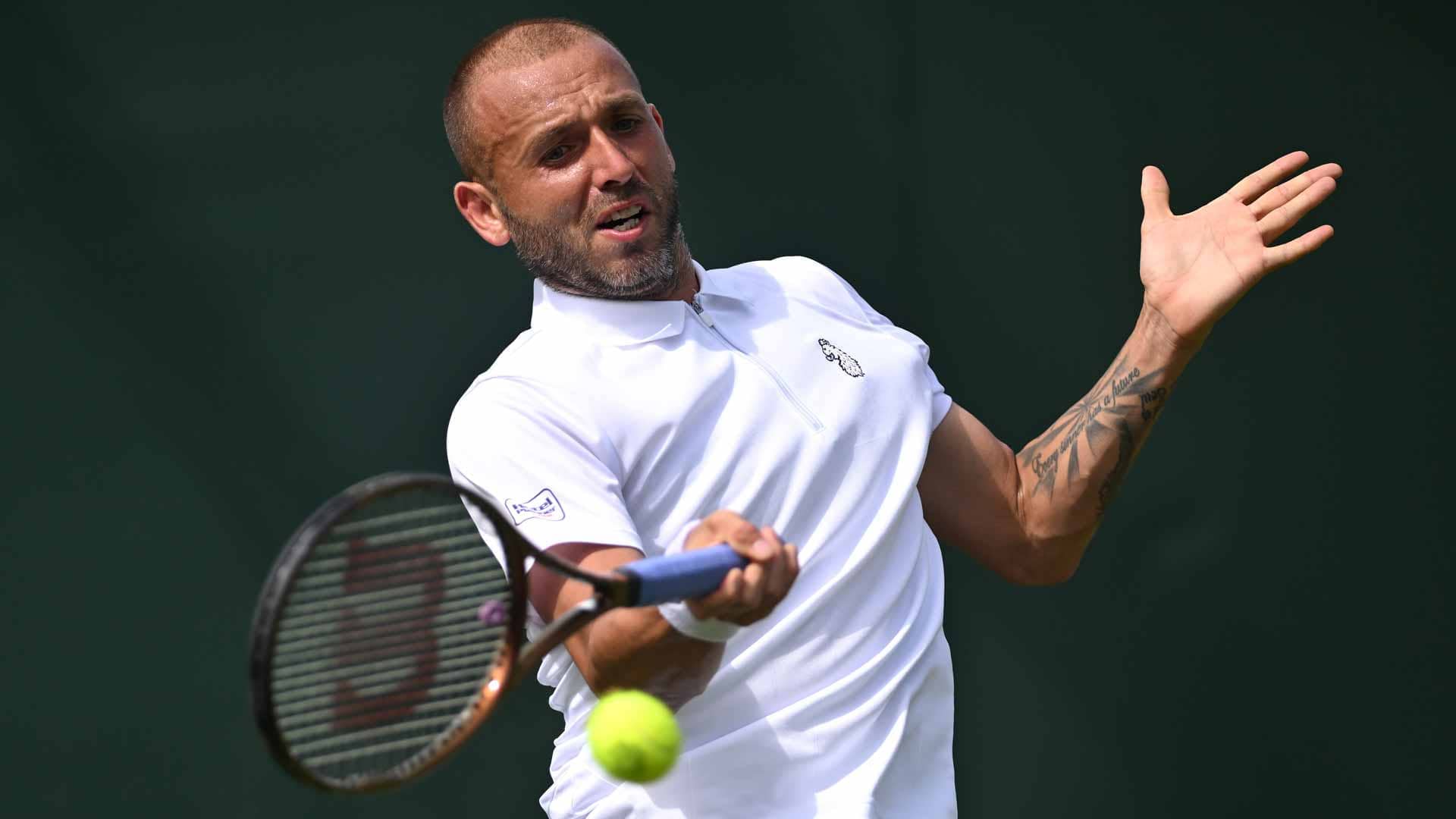 Daniel Evans, pictured above at Wimbledon last year, reached a career-high No. 21 in the PIF ATP Rankings in August 2023.