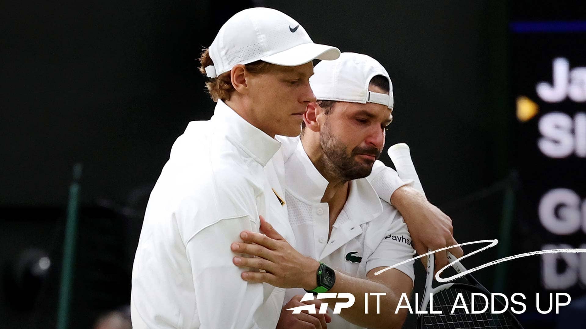 Grigor Dimitrov retired from his fourth-round Wimbledon 2026 match against Jannik Sinner due to a pectoral injury.