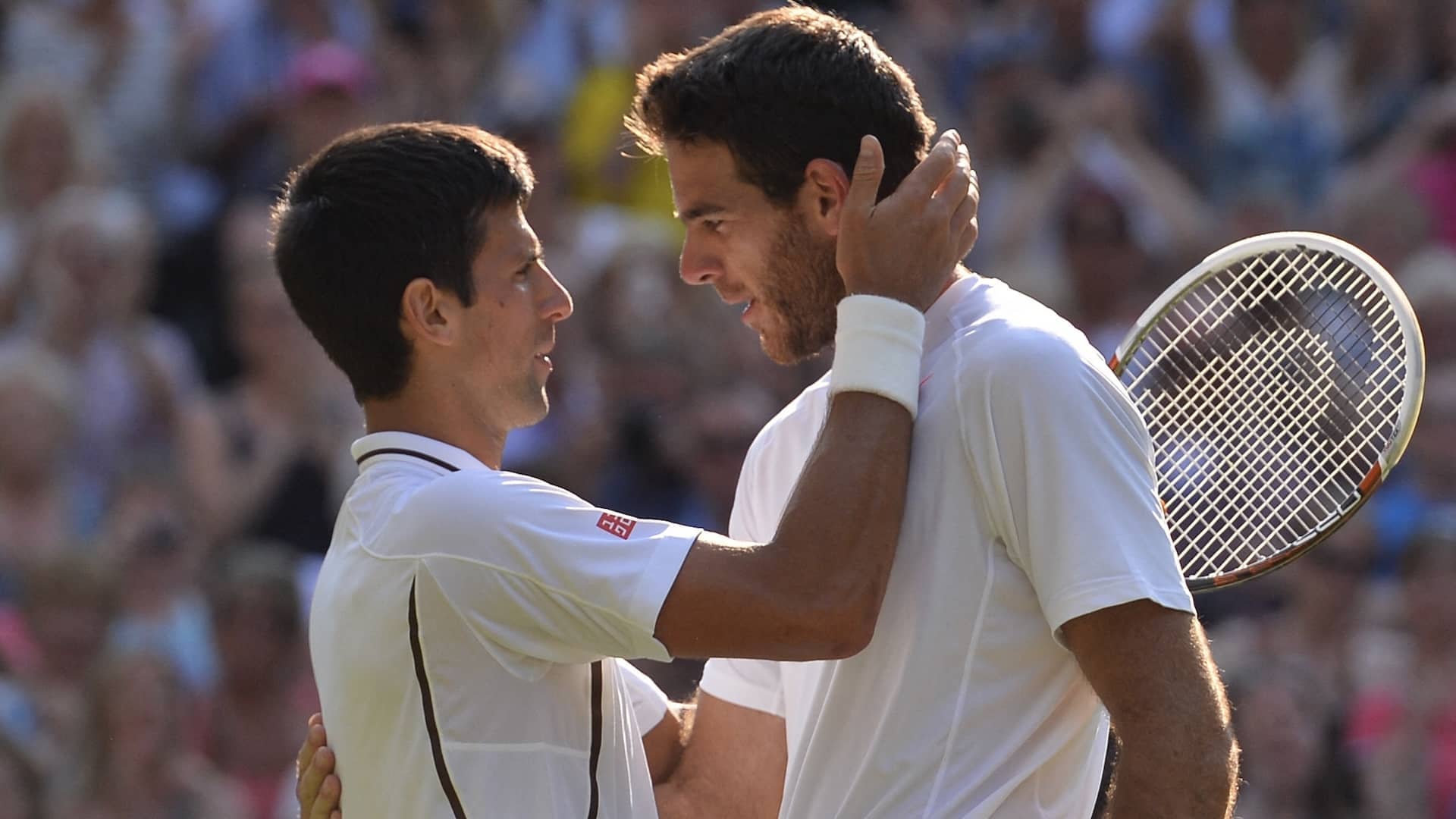 Djokovic y Del Potro, tras la semifinal de 2013.
