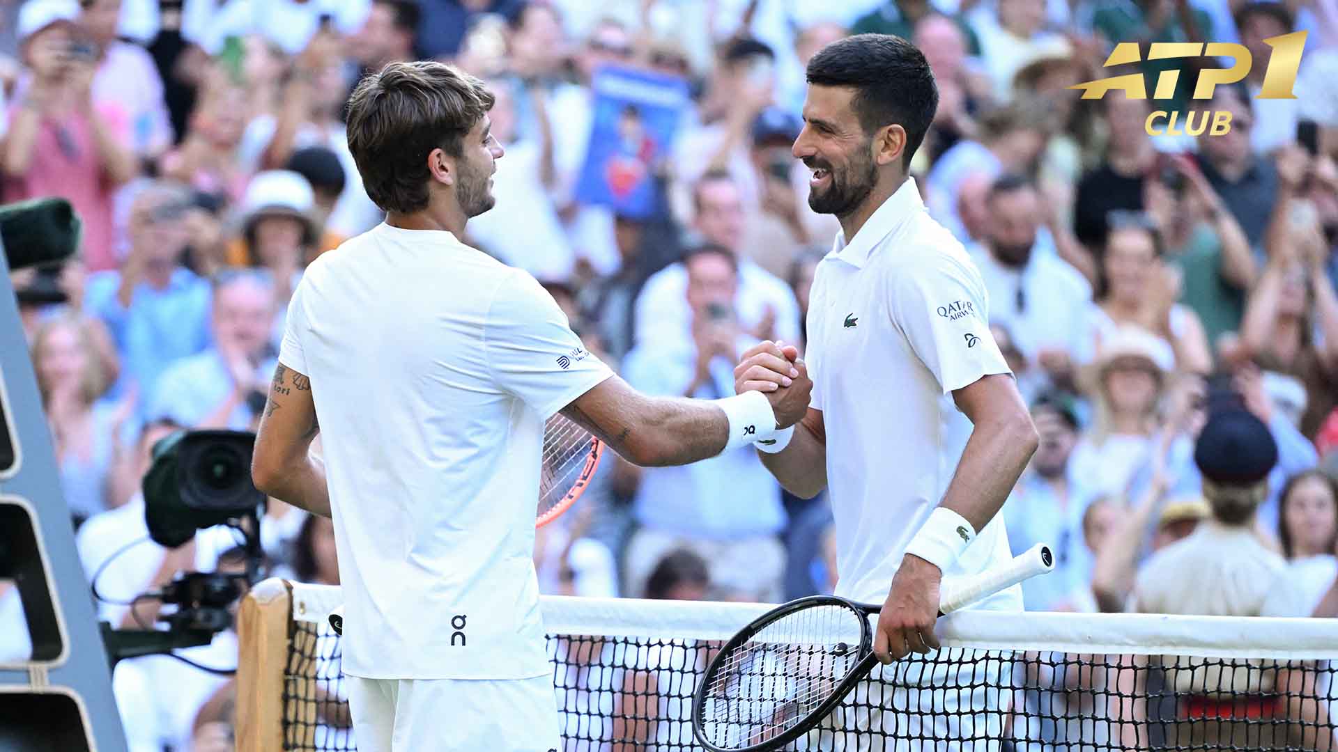 Flavio Cobolli fell to Novak Djokovic in four sets at Wimbledon in 2025.