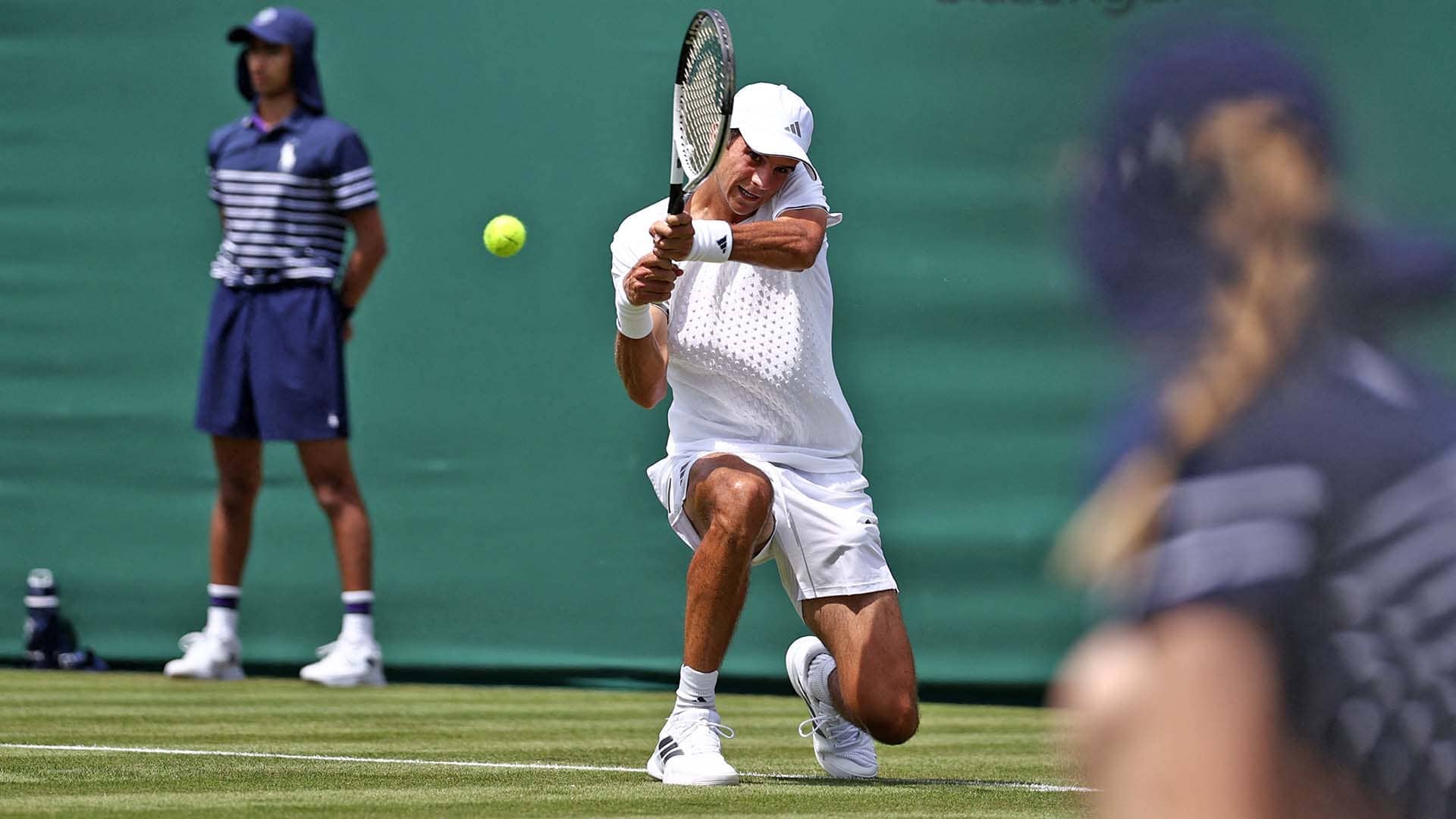 Rafael Jodar defeats Felix Gill on Monday at Wimbledon.