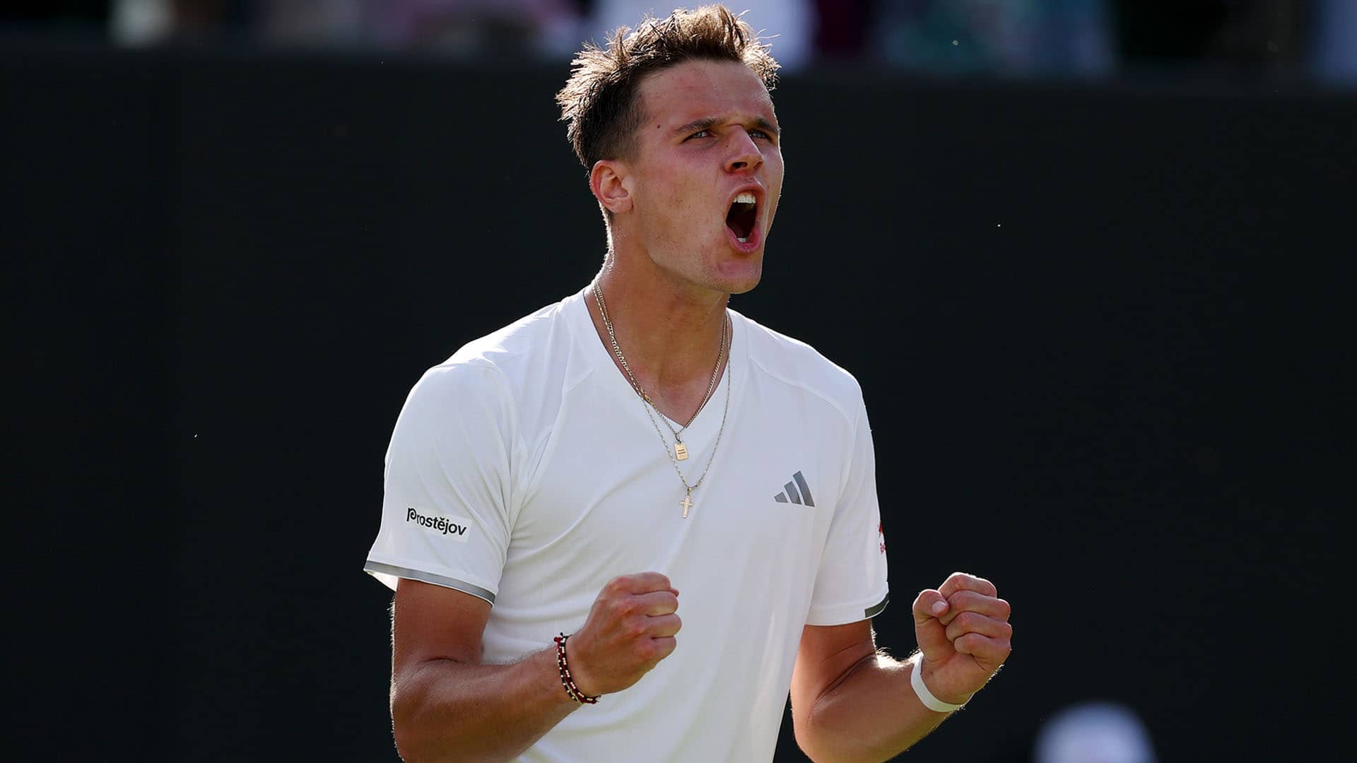 Jakub Mensik converts five of 14 break points he earns to down Toby Samuel on Tuesday at Wimbledon.