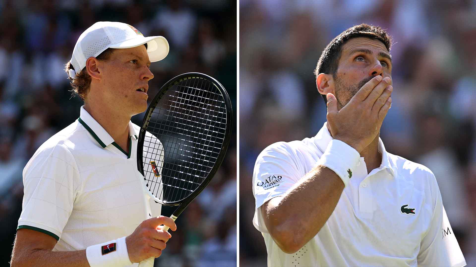 Jannik Sinner faces Novak Djokovic in the Wimbledon semi-finals on Friday. 