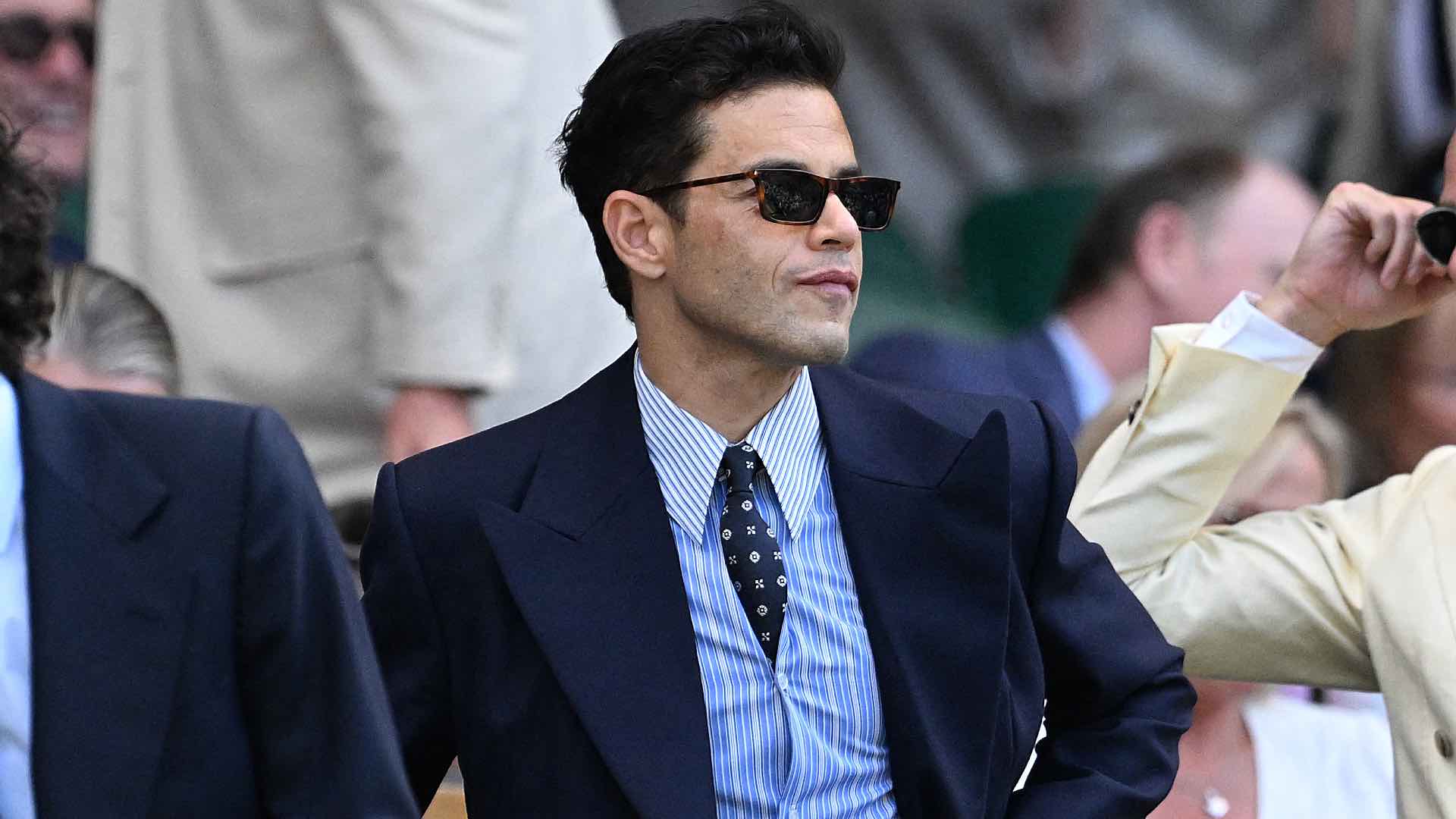 Rami Malek at <a href='https://www.atptour.com/en/tournaments/wimbledon/540/overview'>Wimbledon</a>.