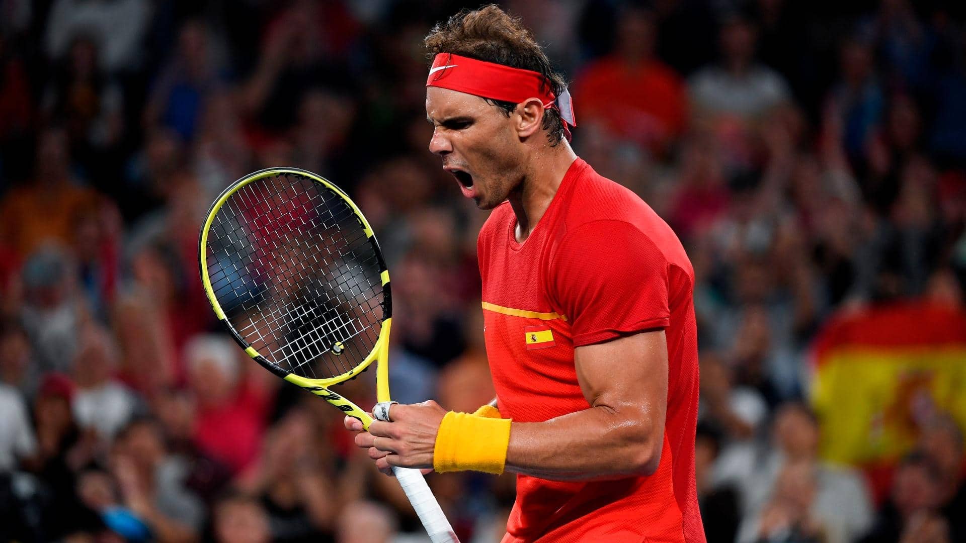 Rafael Nadal disputando la ATP Cup junto al Team España en Sidney
