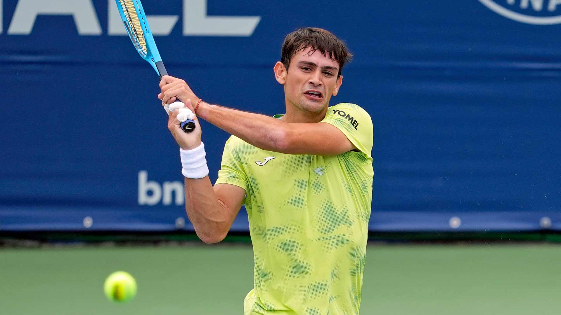 Mariano Navone earns his second hard-court win against a Top 50 player in the PIF ATP Rankings.