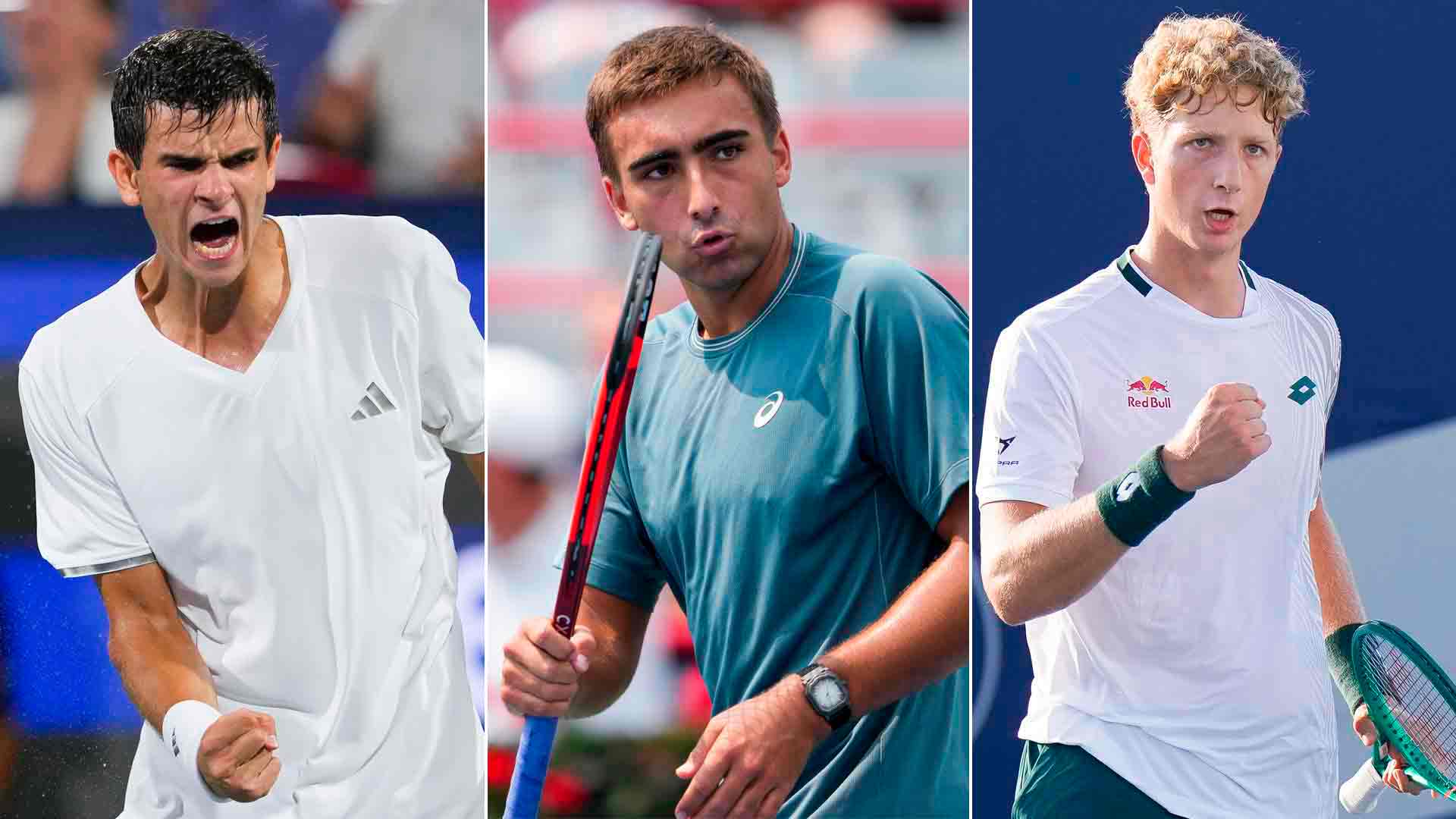 Rafael Jódar (19 años), Daniel Mérida (21) y Martín Landaluce (20) representan la savia nueva del tenis español.